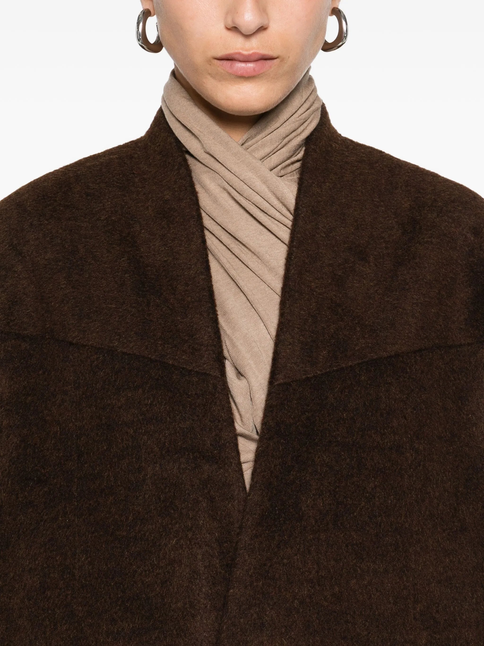 Mute button-front overcoat