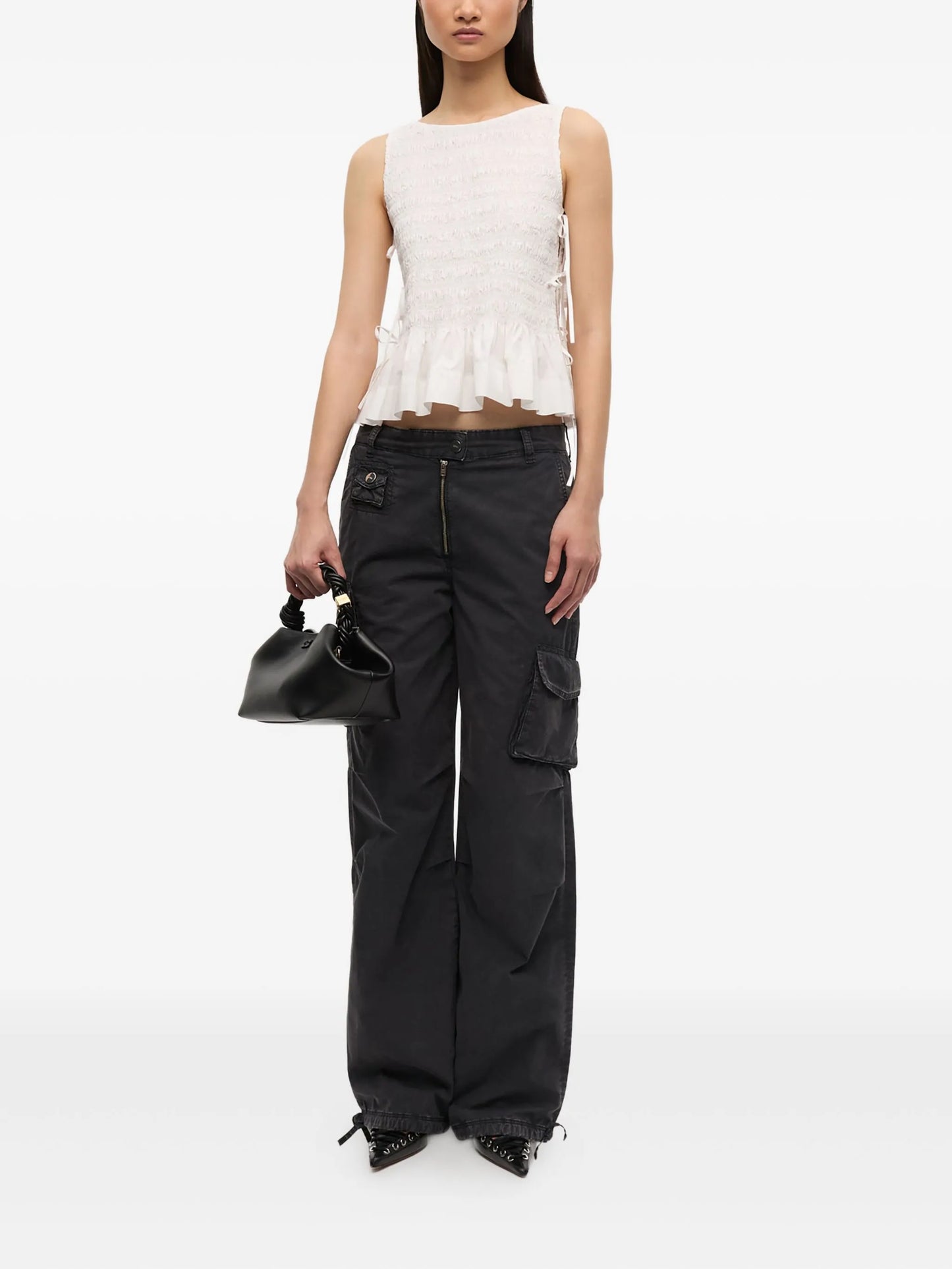 chambray seersucker top