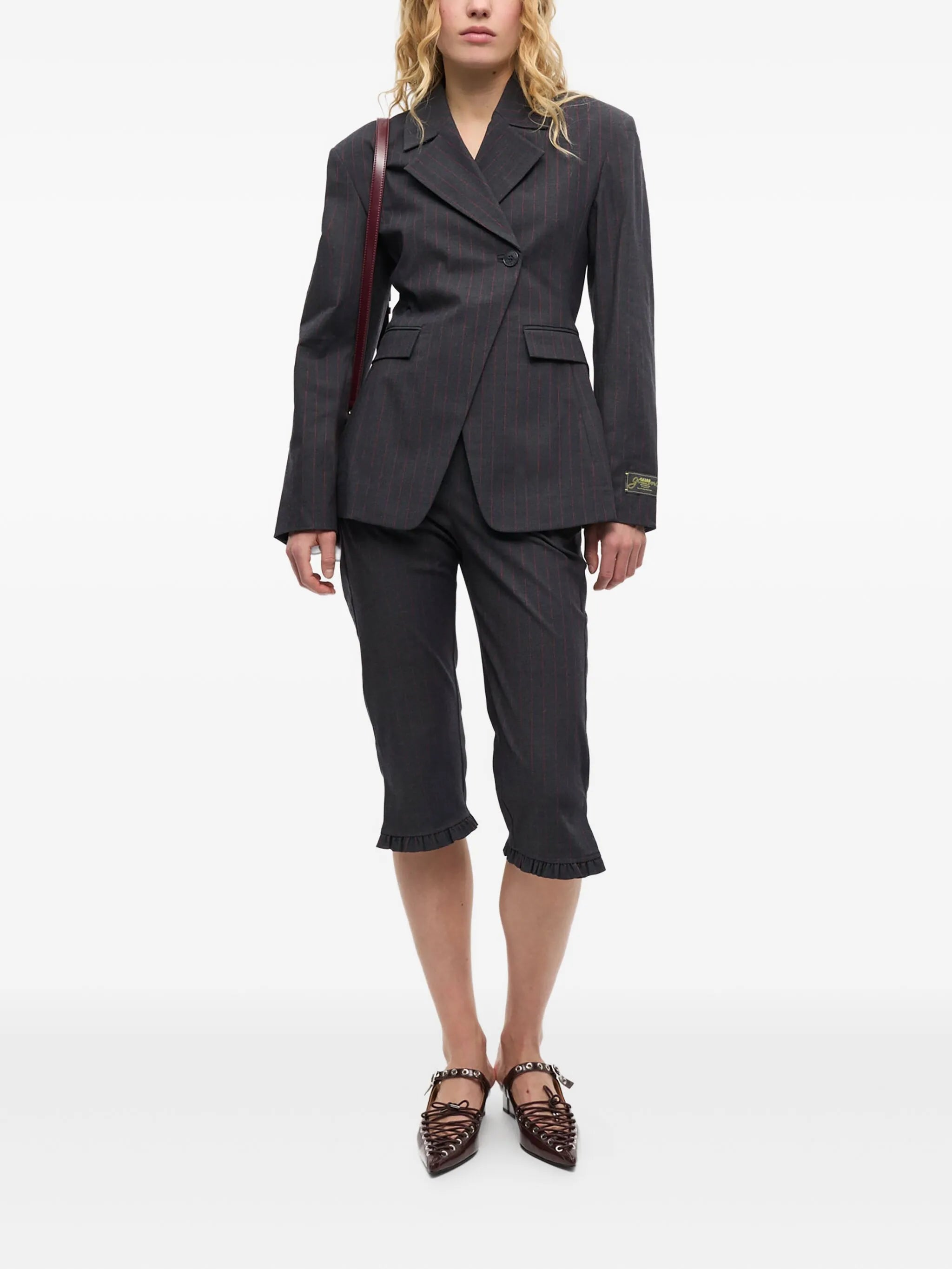pinstriped trousers