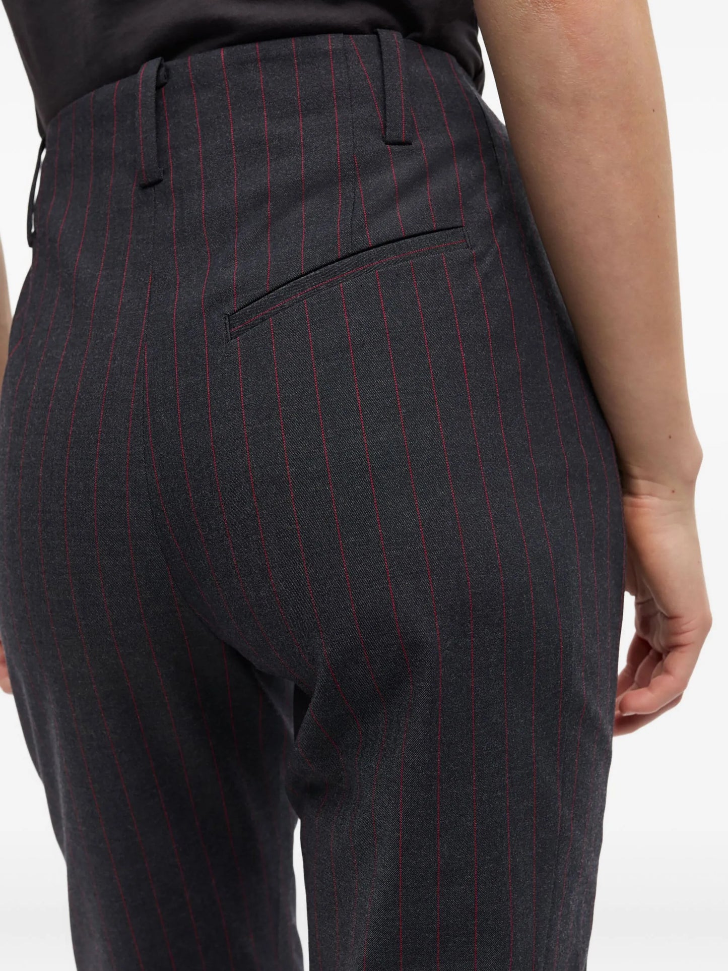 pinstriped capri trousers