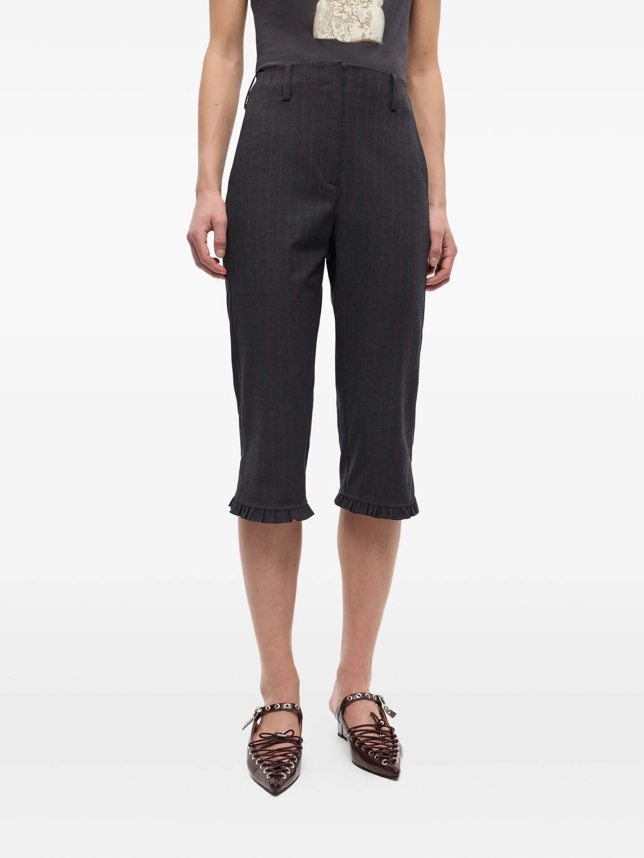 pinstriped trousers