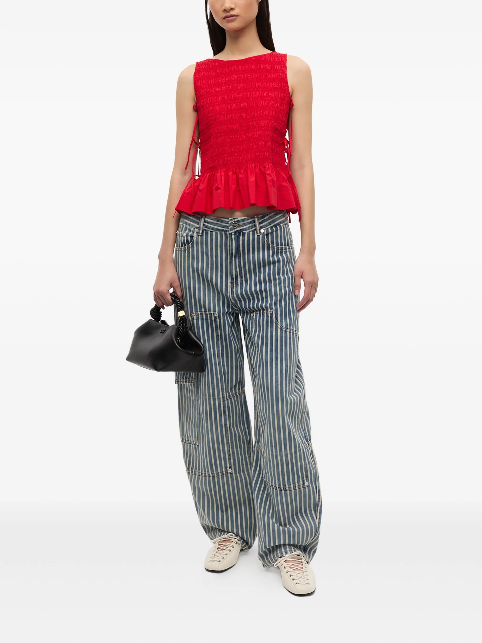 chambray seersucker top