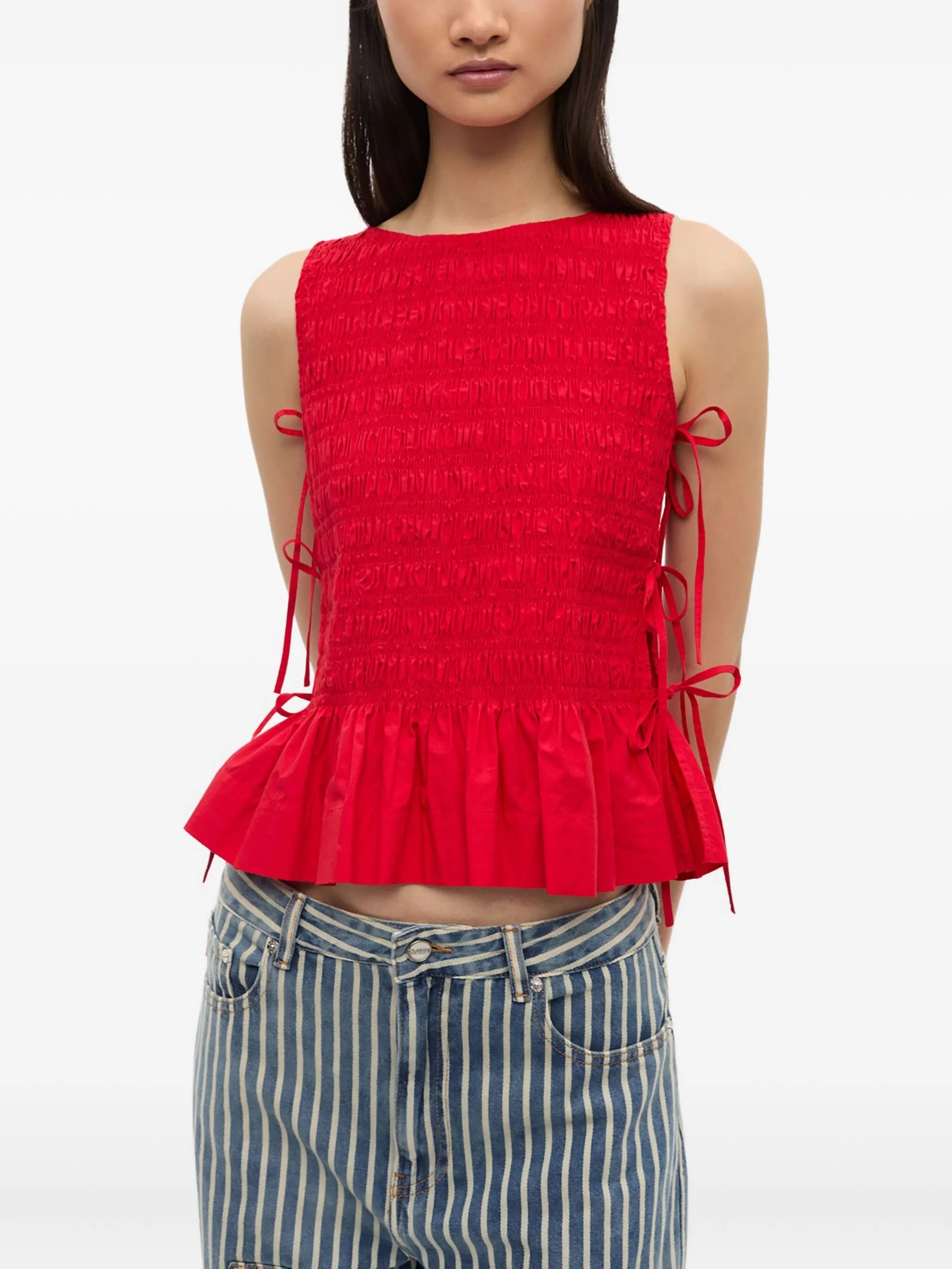 chambray seersucker top