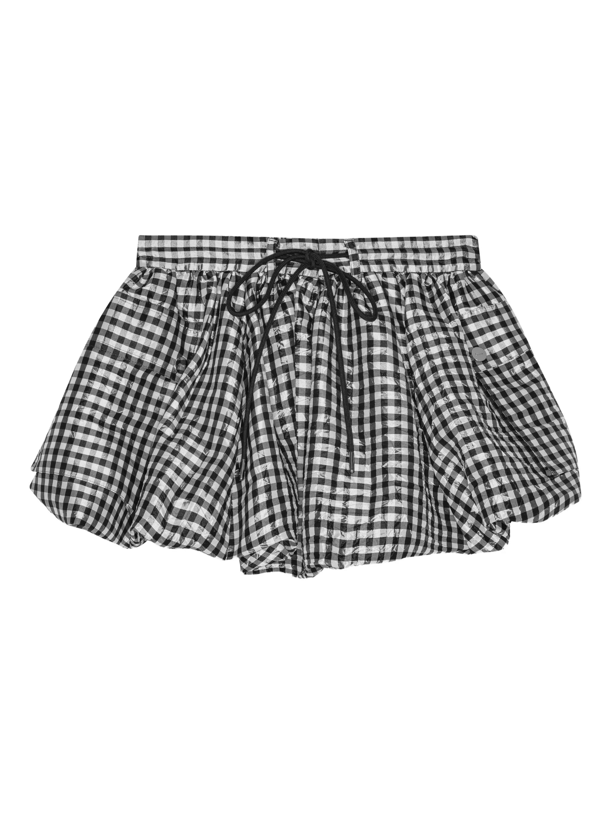 checked bubble skirt