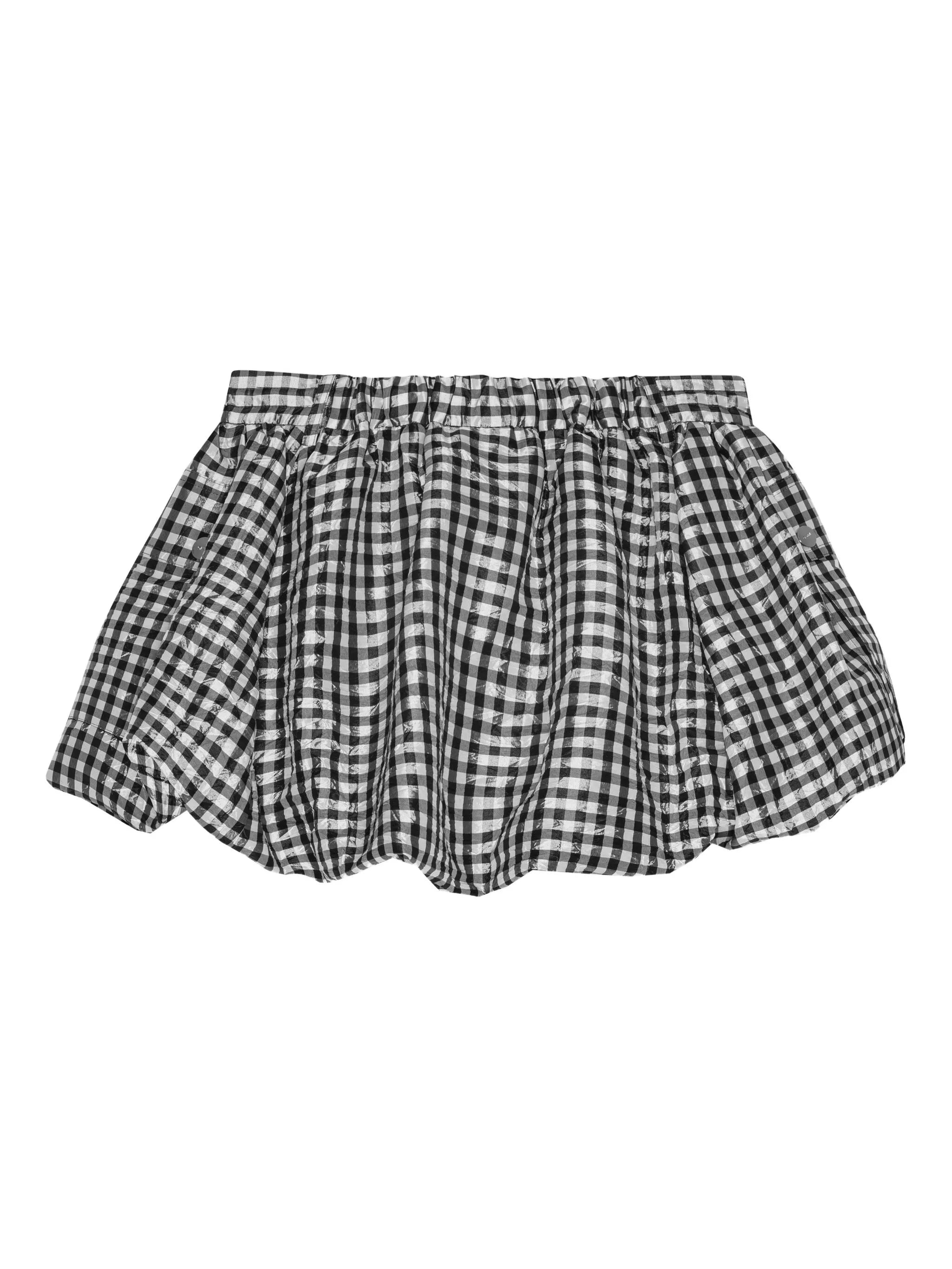 checked bubble skirt