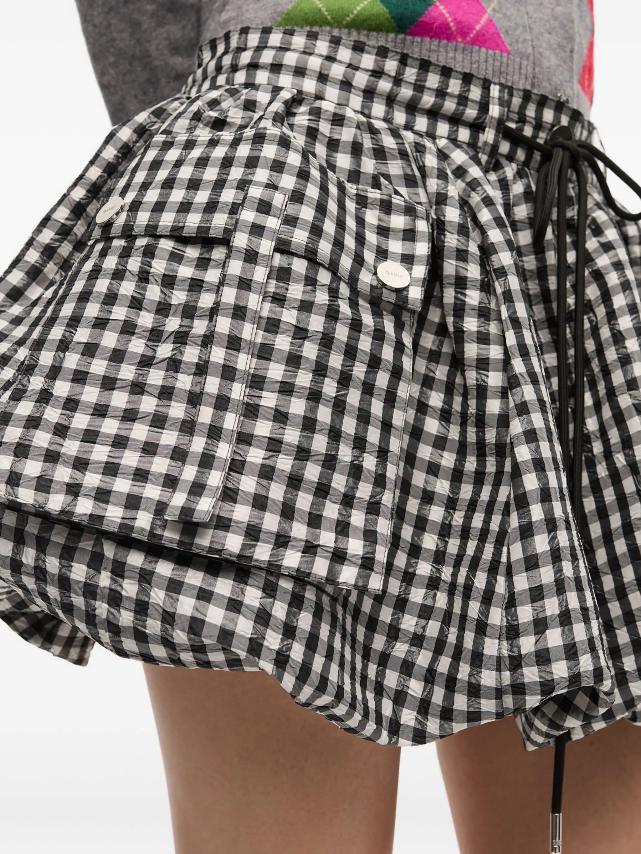 checked bubble skirt