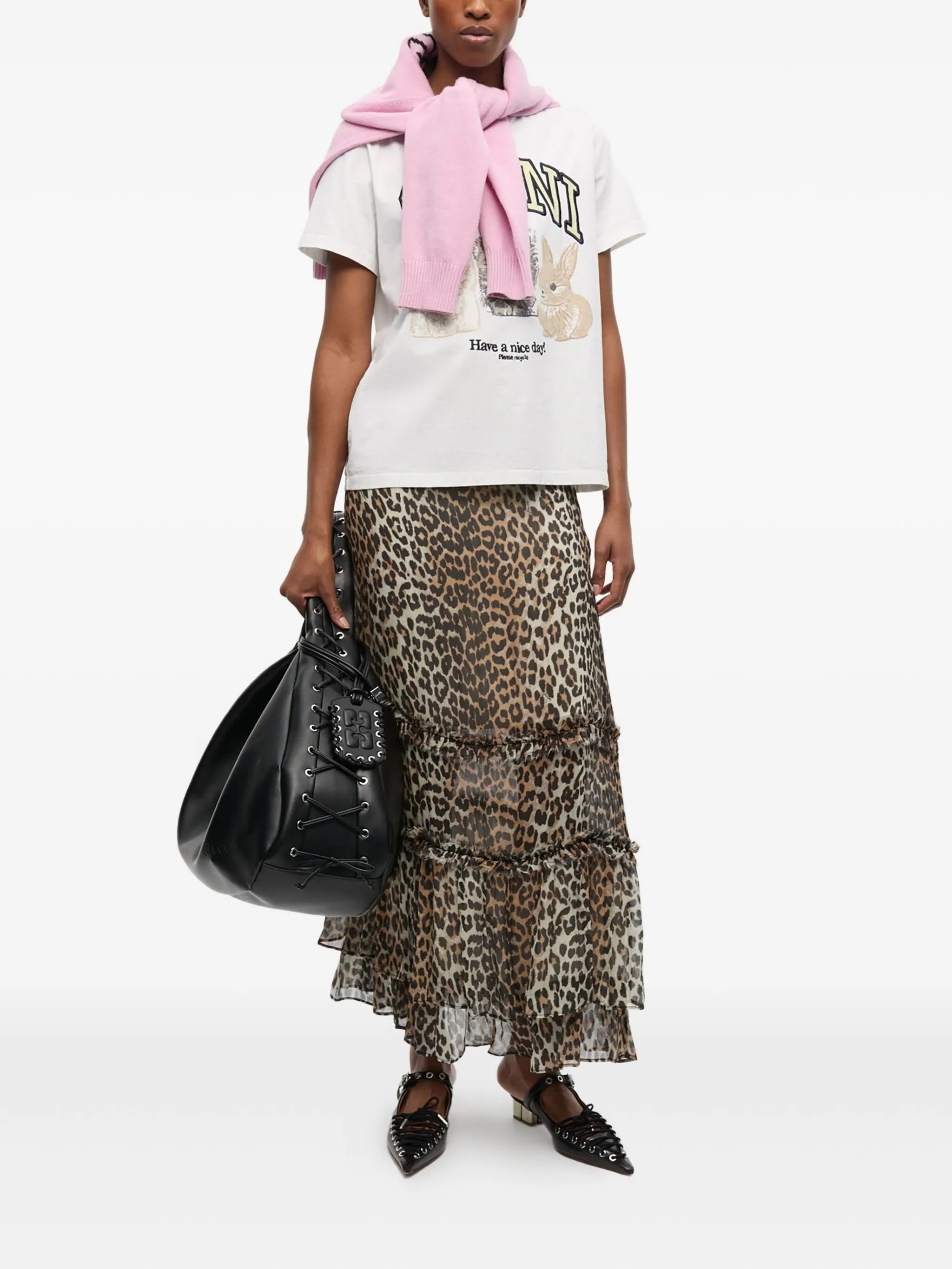 leopard-print skirt