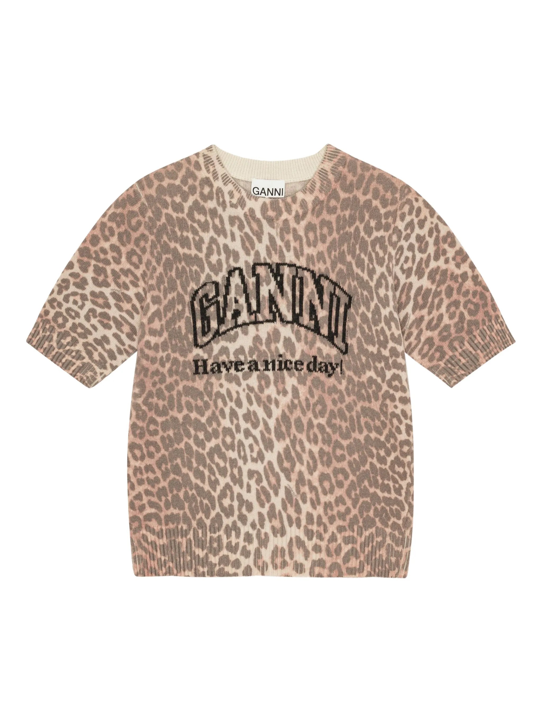 intarsia-knit logo T-shirt
