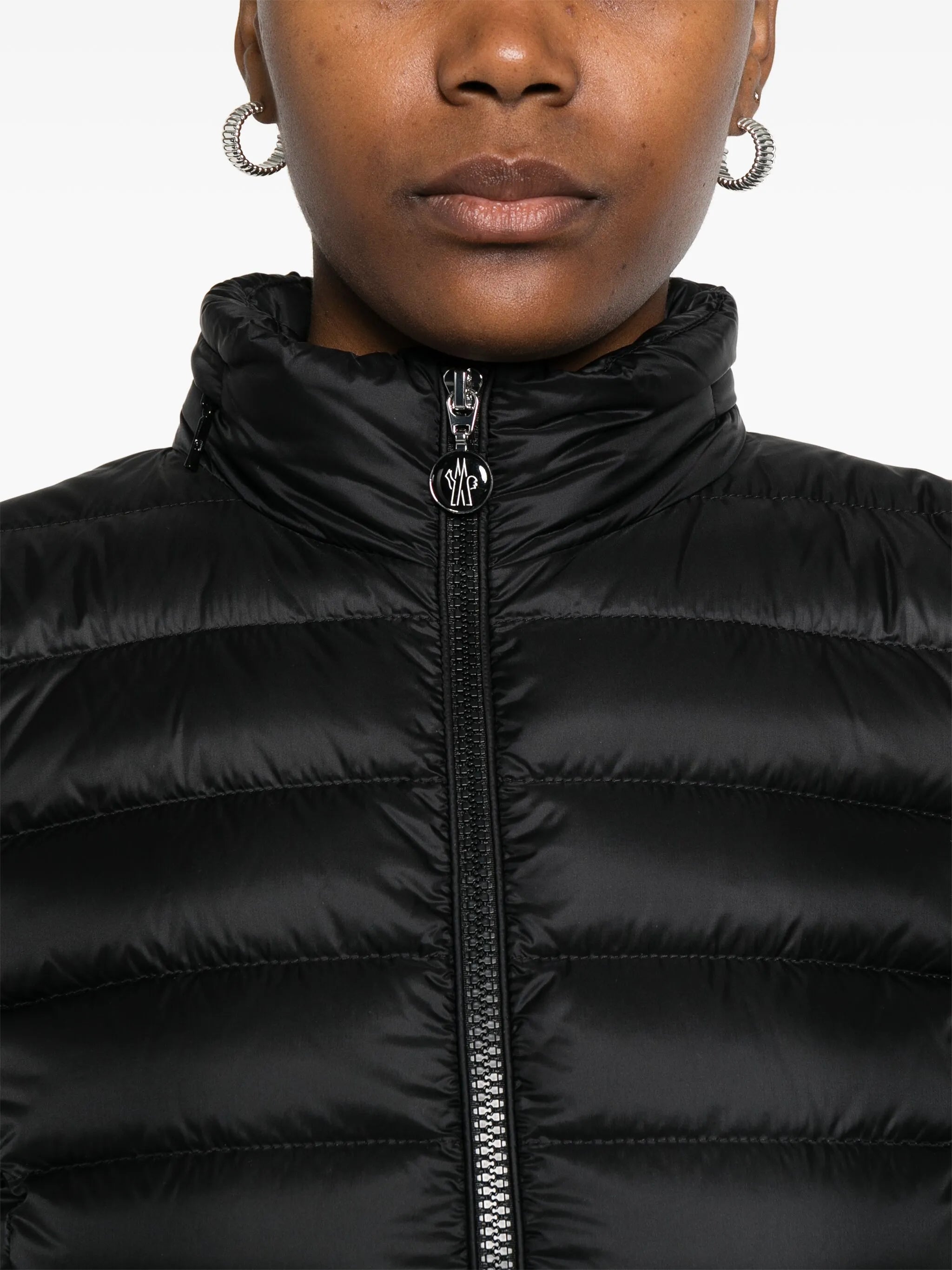 padded zip-up cardigan