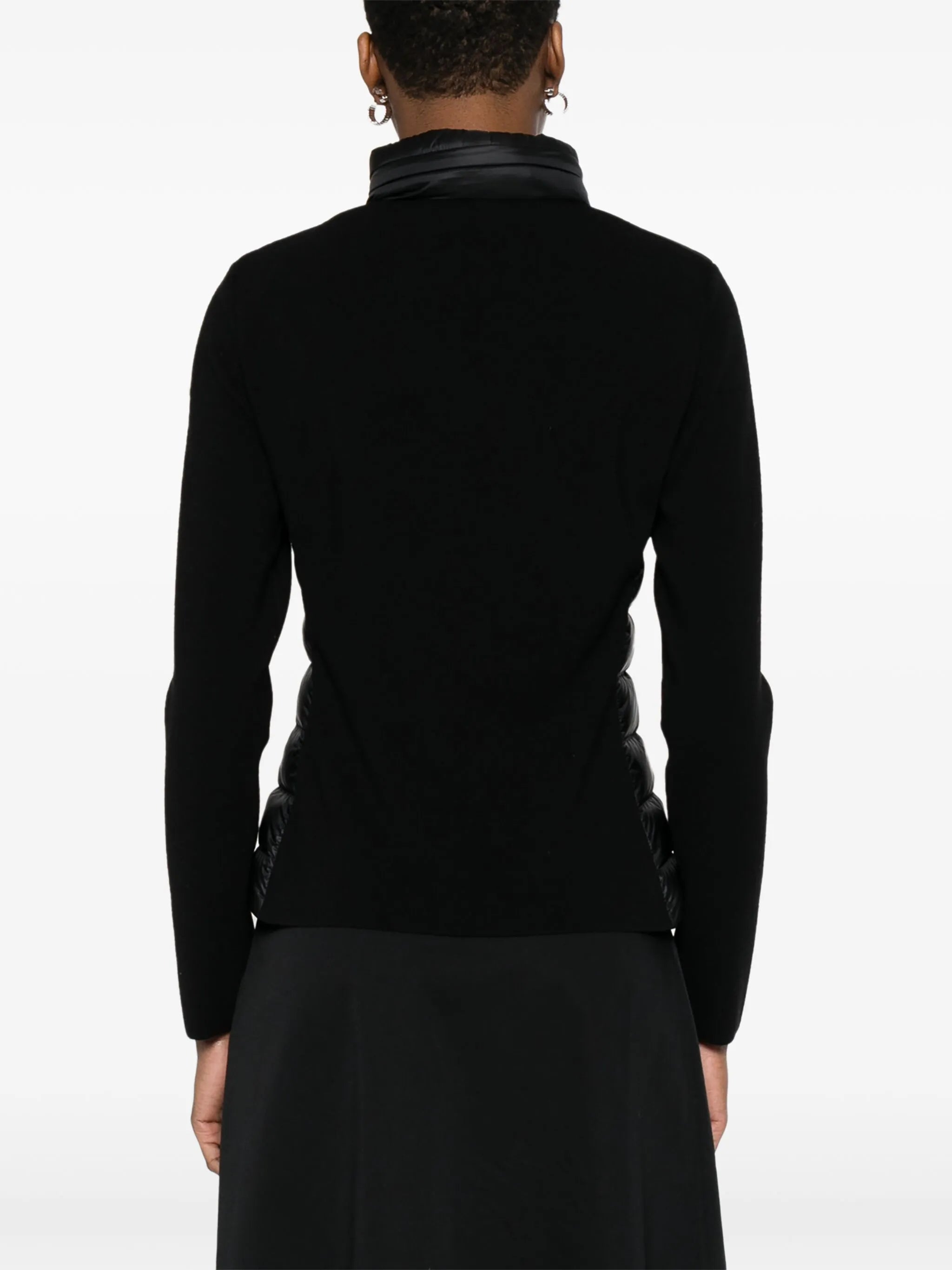 padded zip-up cardigan