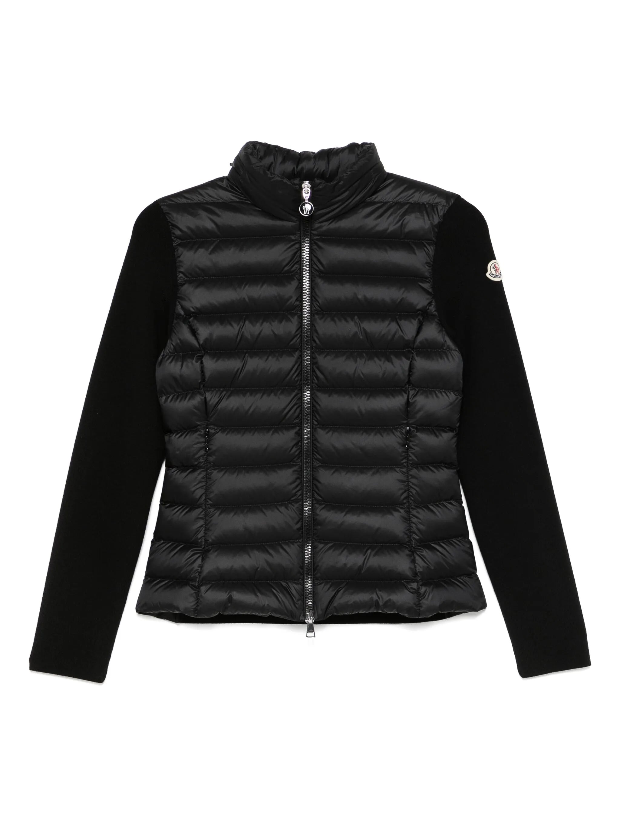 padded zip-up cardigan