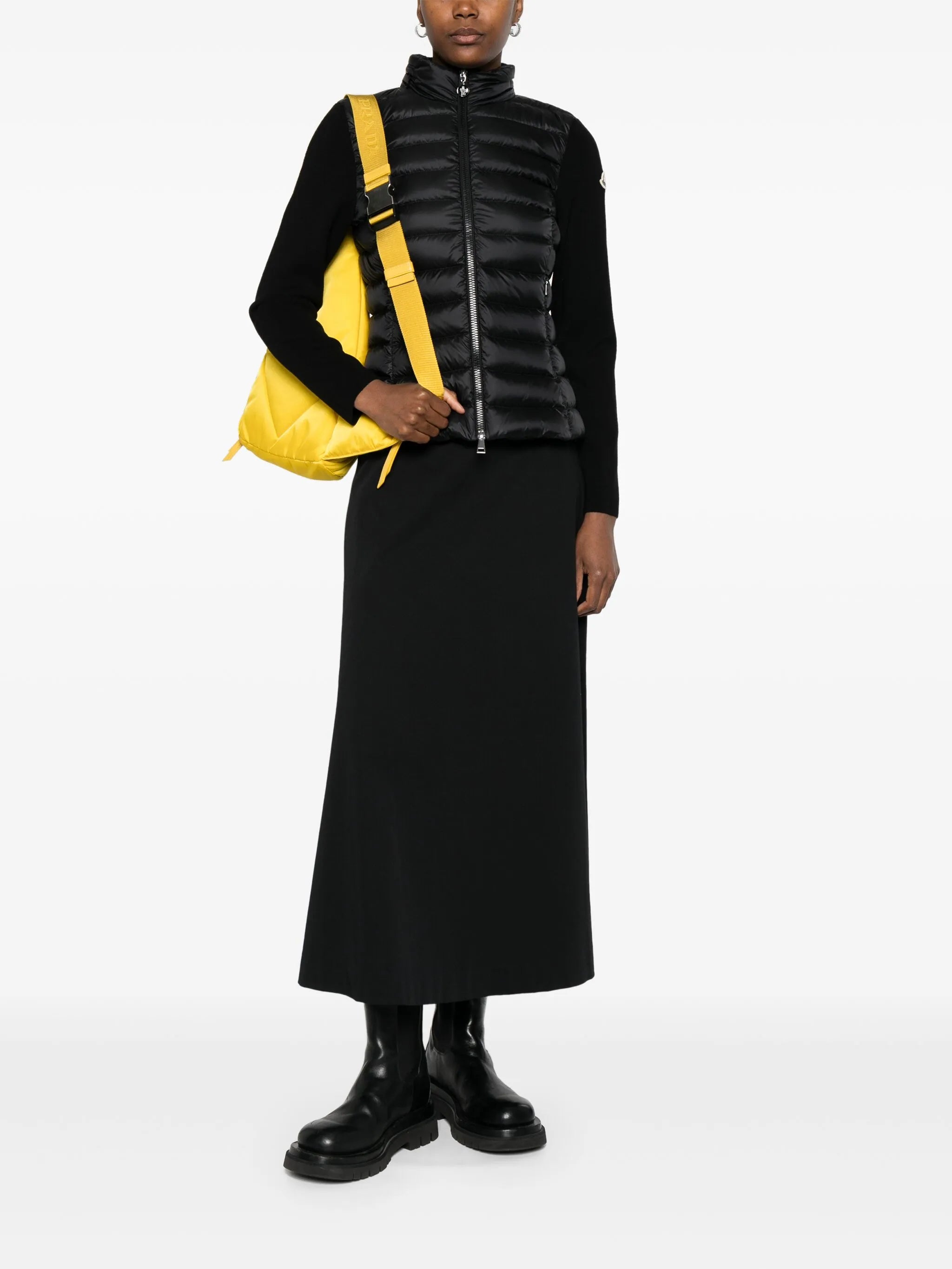 padded zip-up cardigan