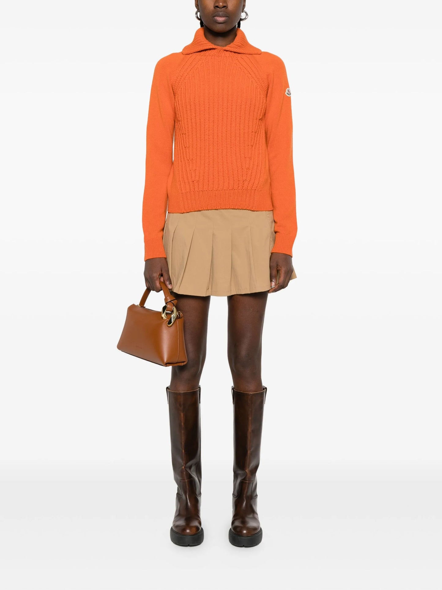 cable-knit turtleneck sweater