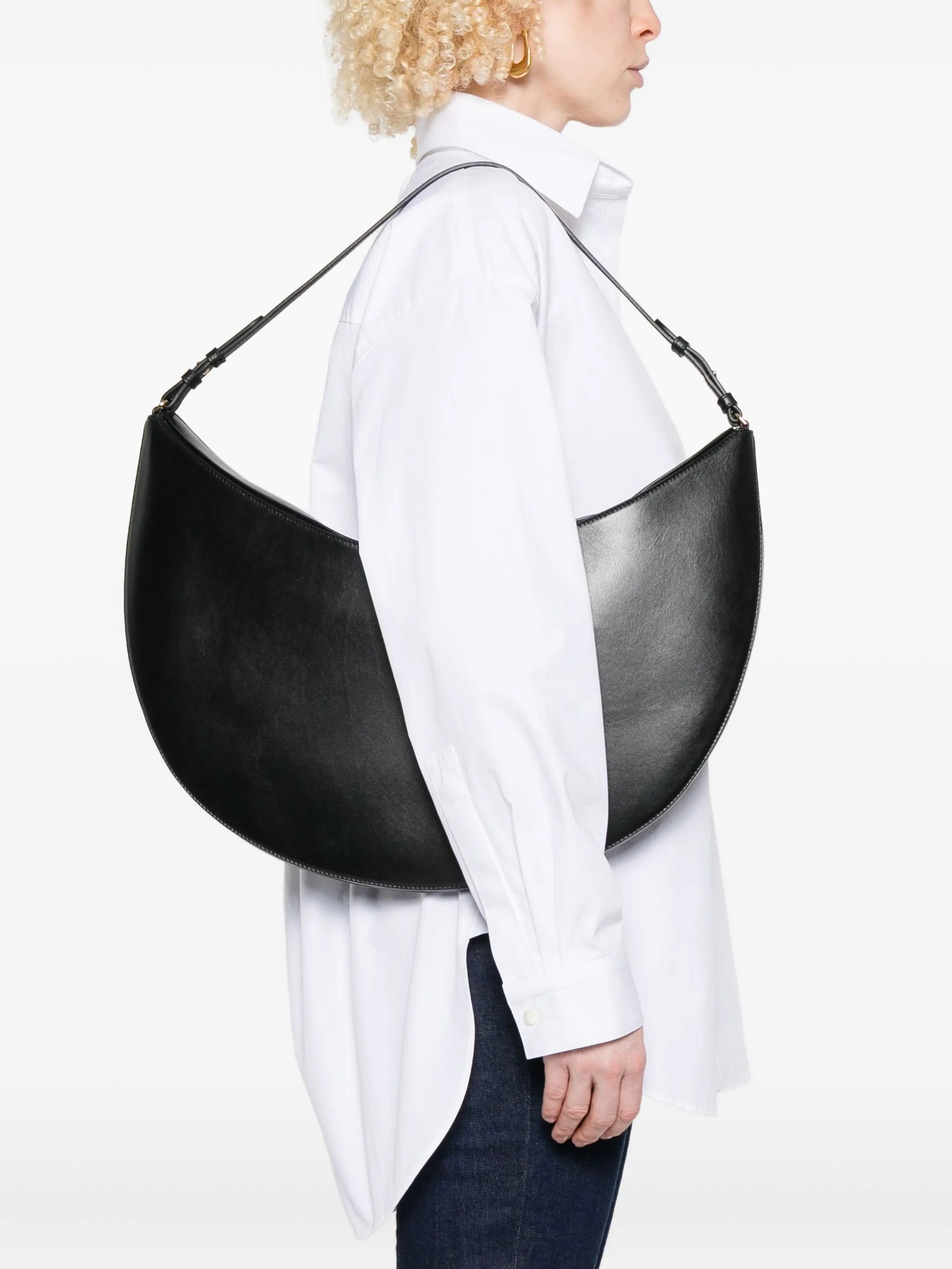 crescent leather bag