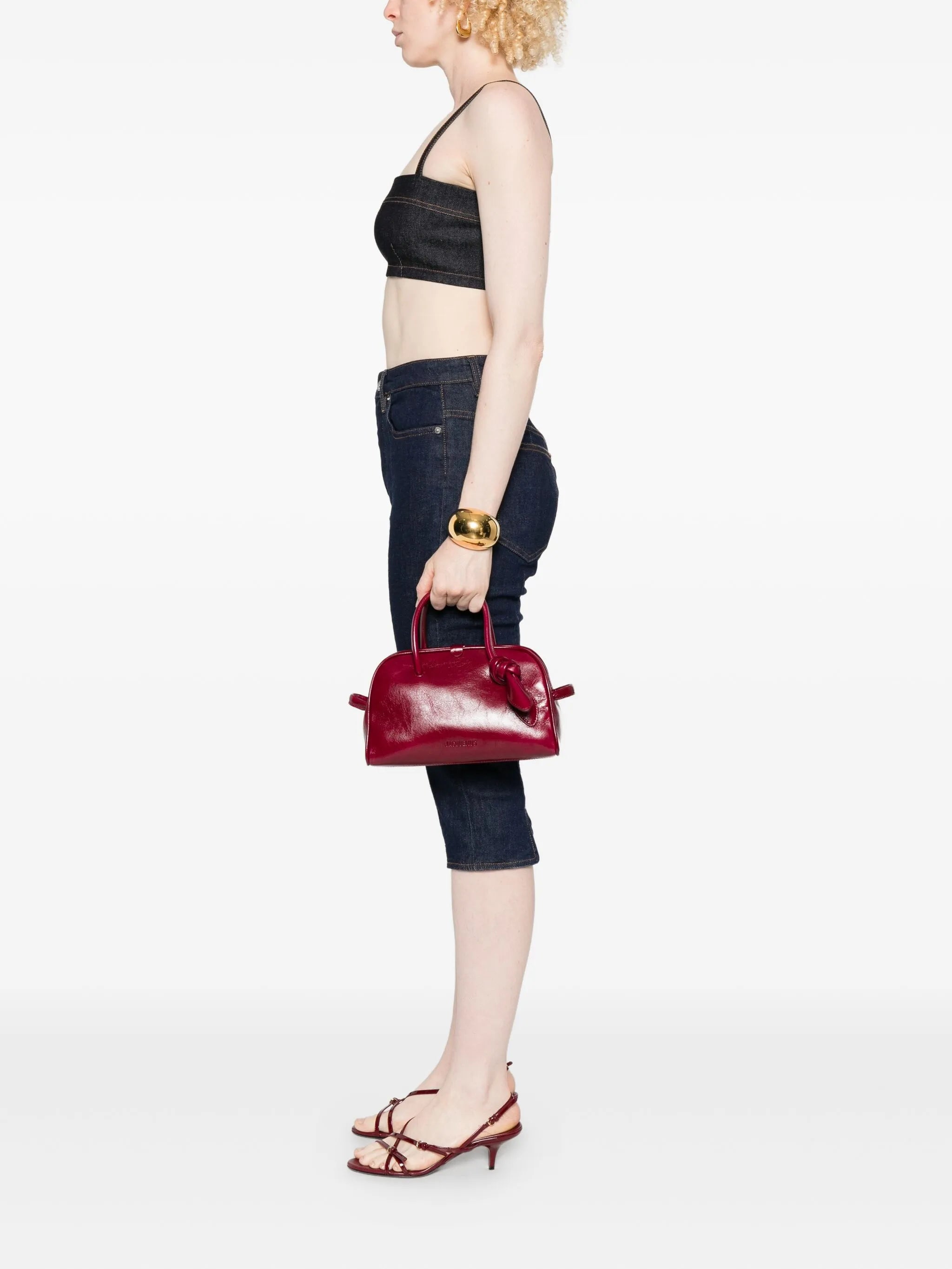 top-handle knot-detail bag
