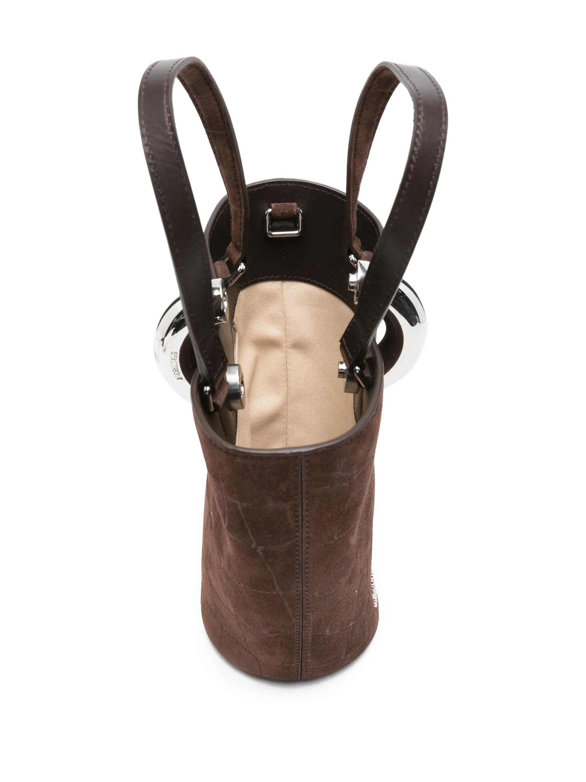 crocodile-effect ring-detail tote bag