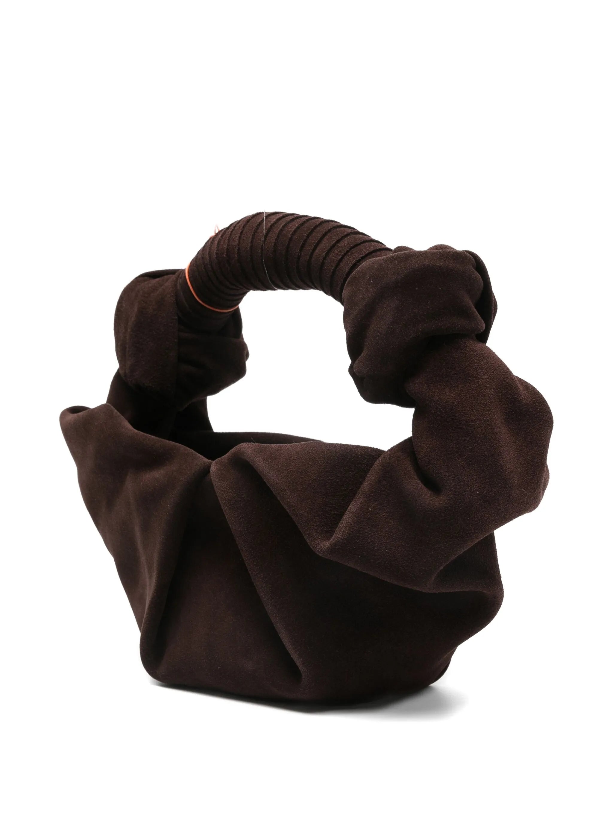 knotted suede bucket bag