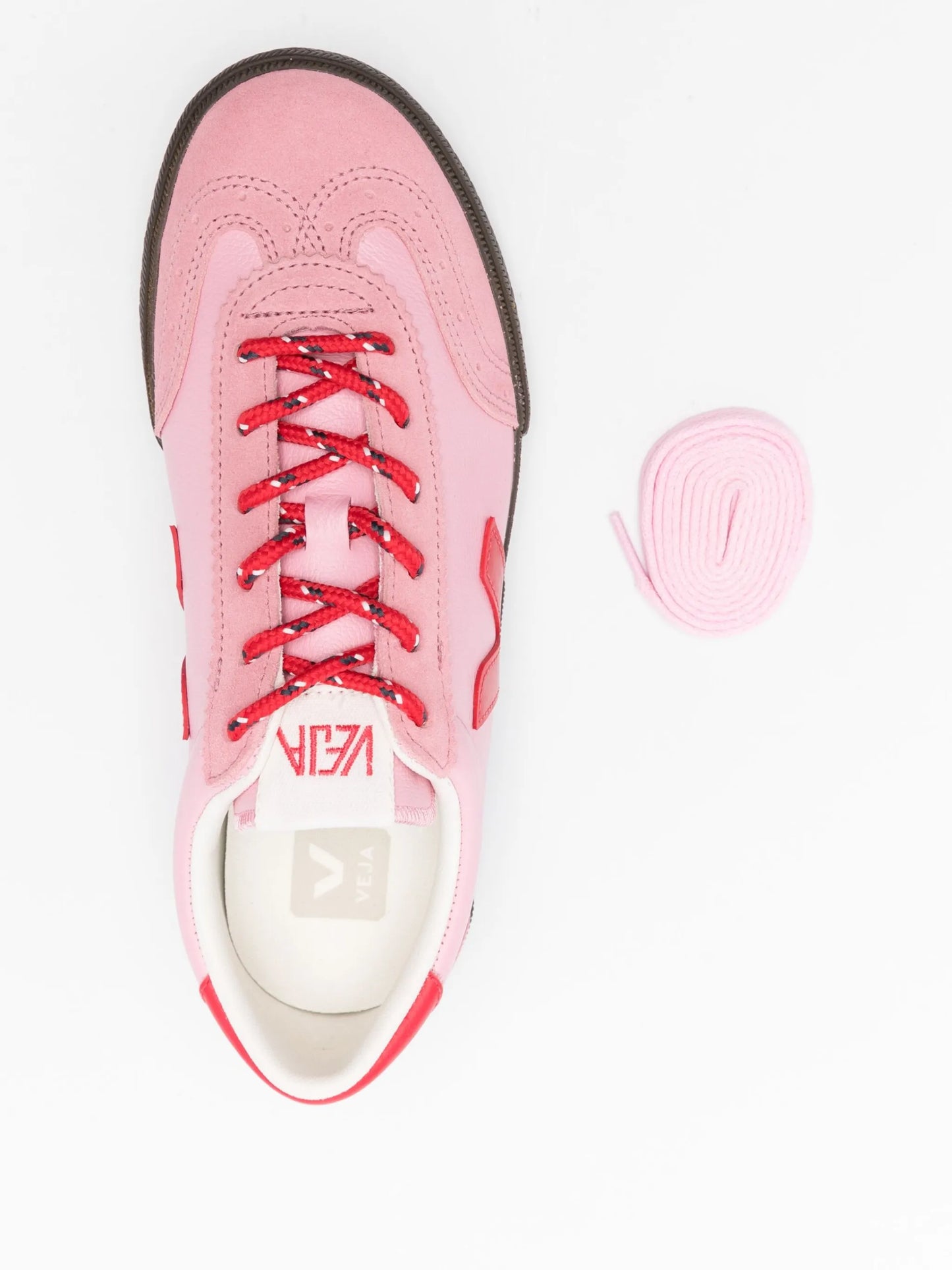 Volley Guimauve Pekin Eagle V-logo suede-panel sneakers