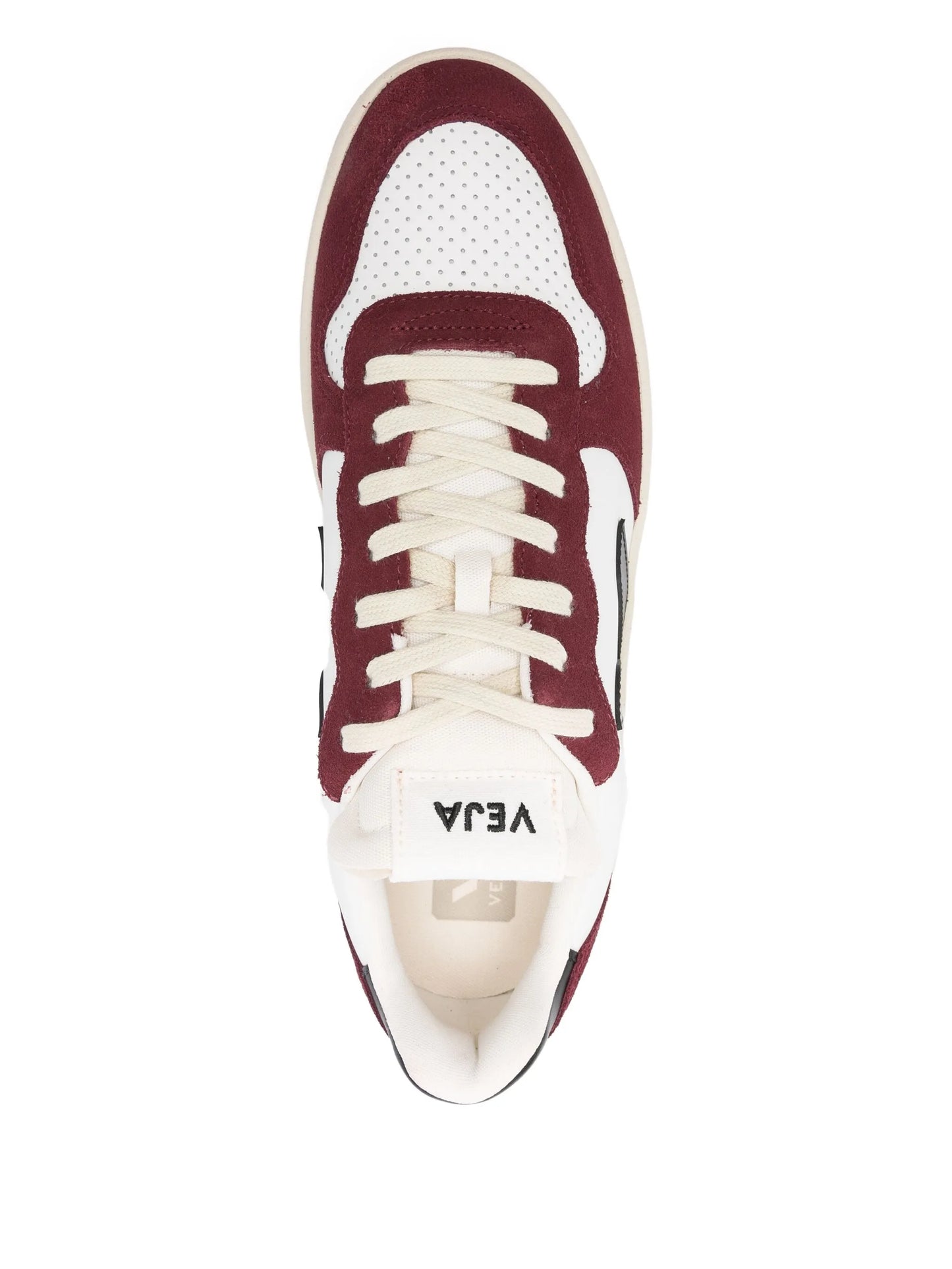 V-10 leather white black amarante sneakers