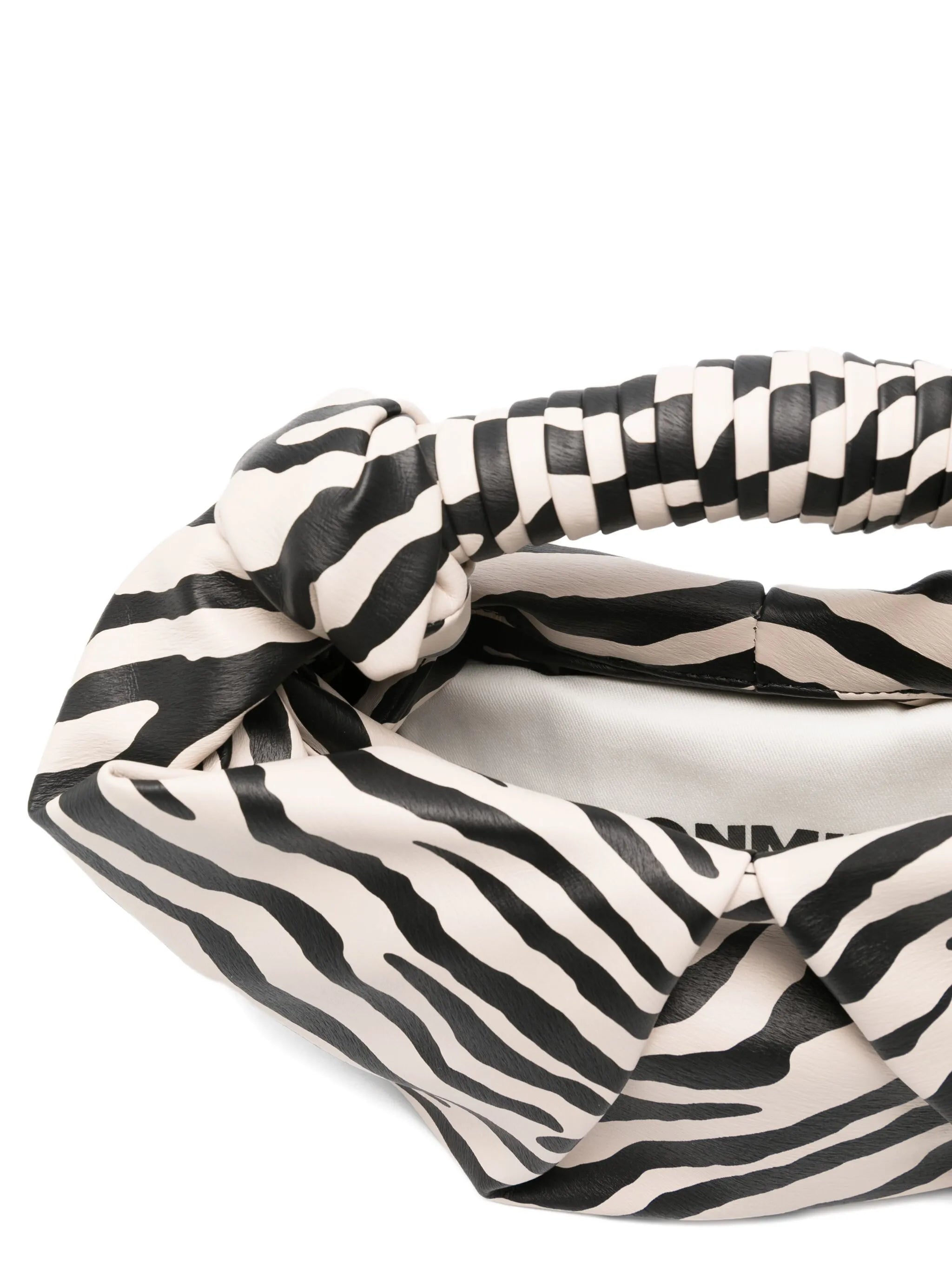 zebra-print knotted bucket bag