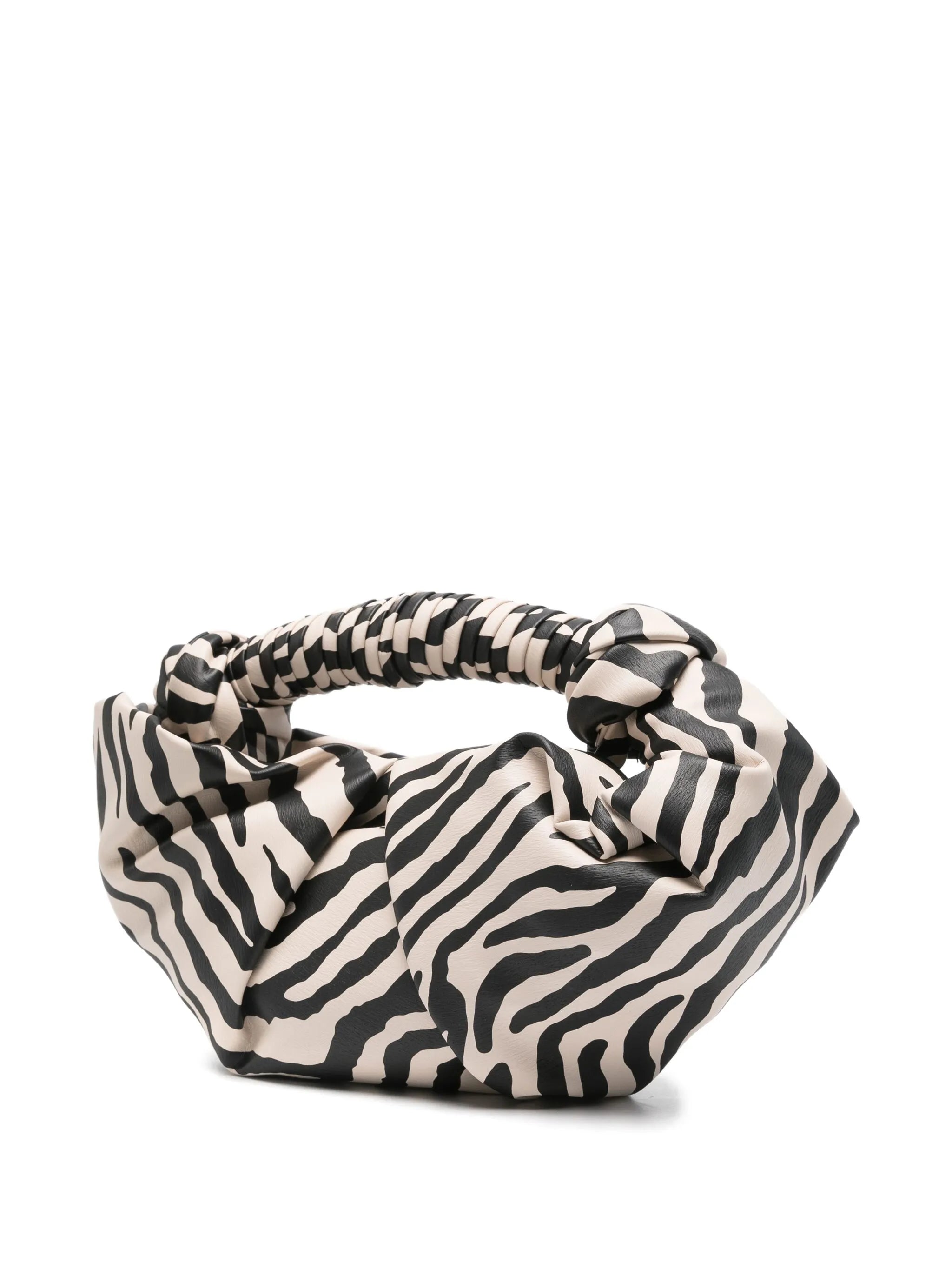zebra-print knotted bucket bag