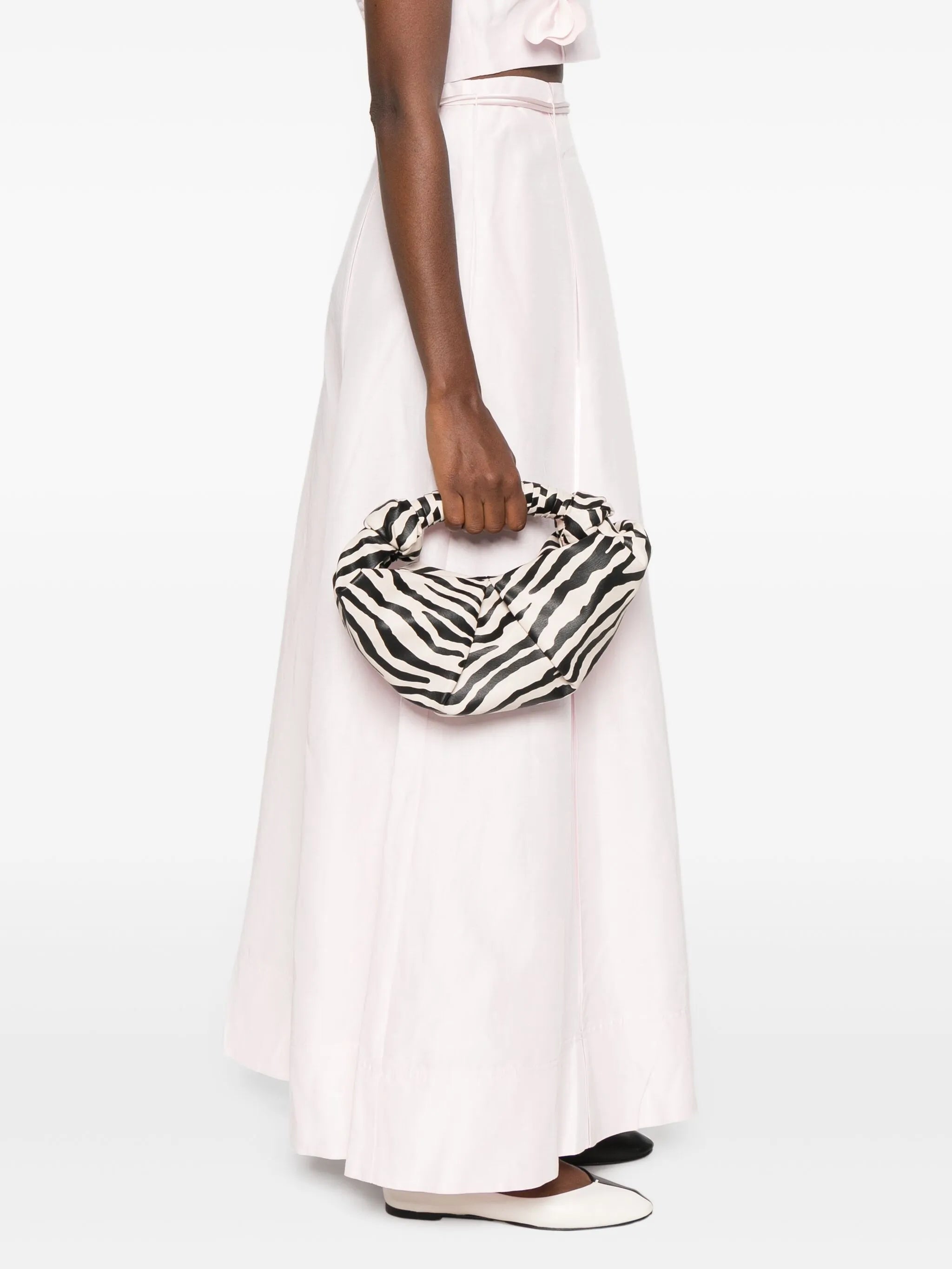zebra-print knotted bucket bag