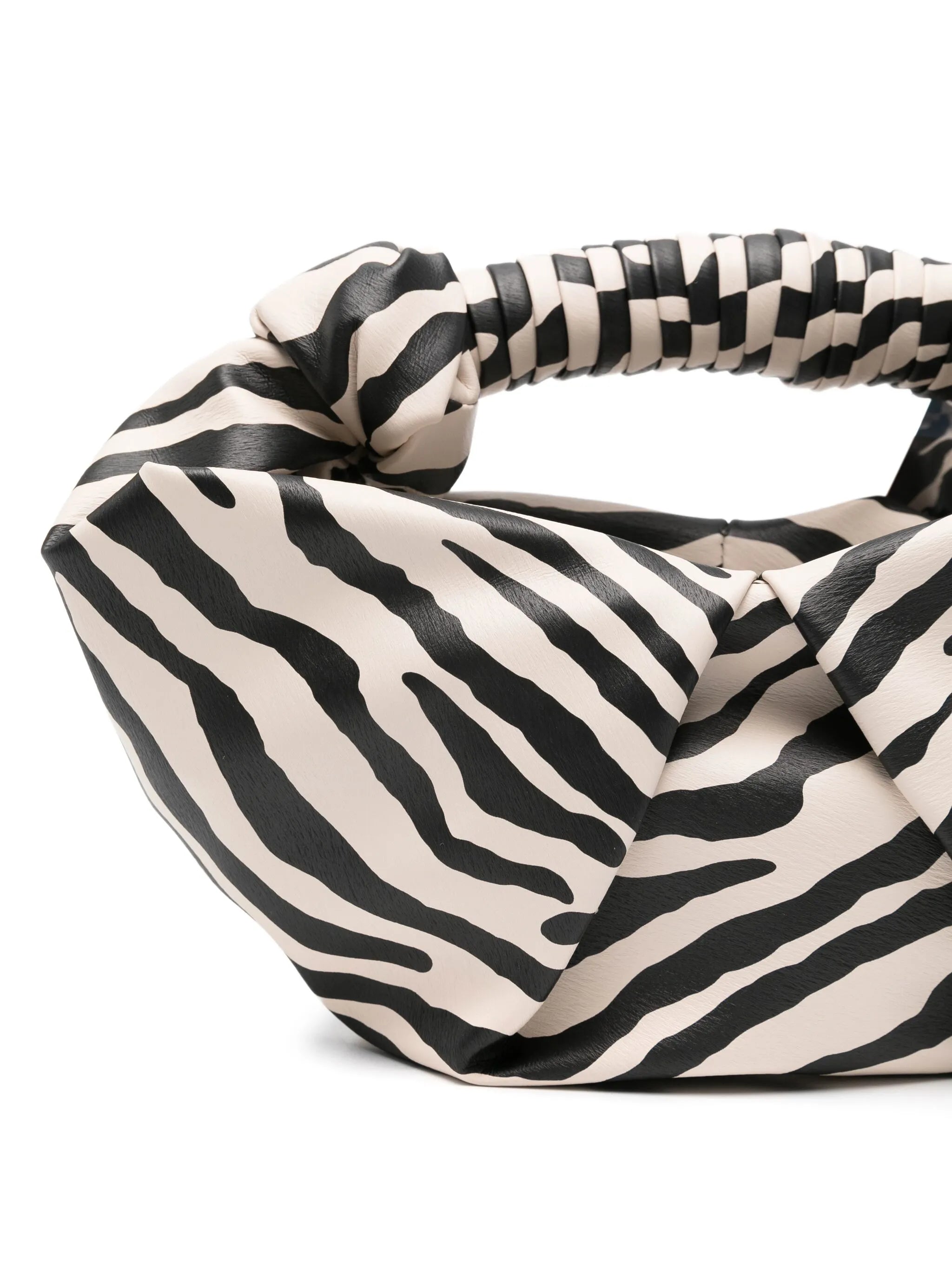 zebra-print knotted bucket bag