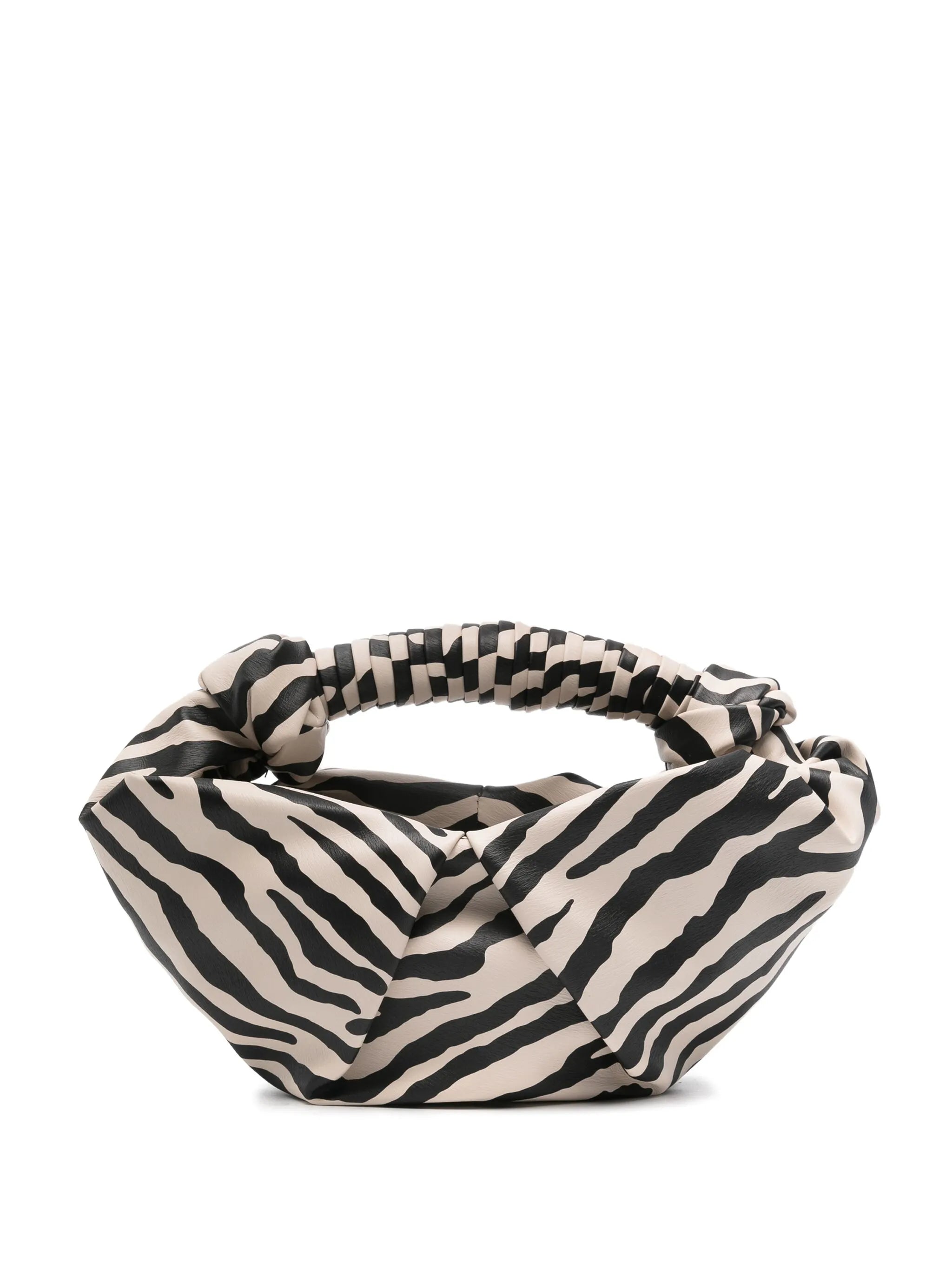 zebra-print knotted bucket bag