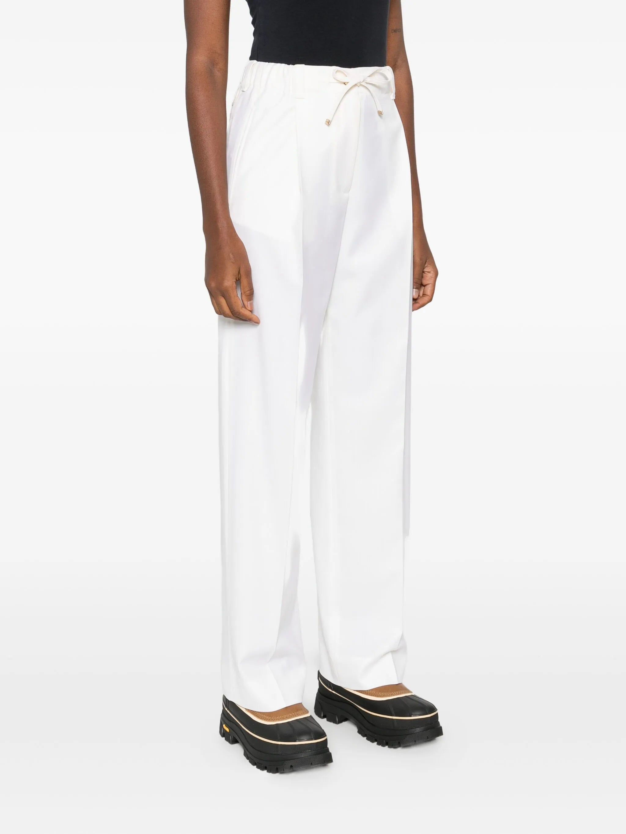 drawstring pleated trousers