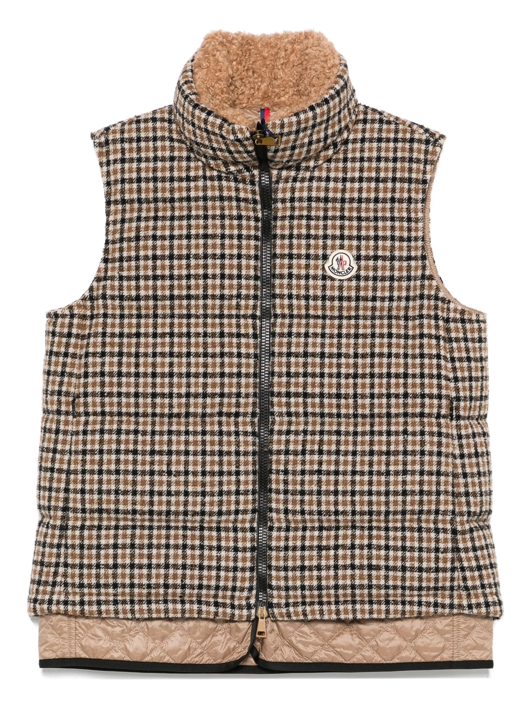 Touvet check-pattern quilted gilet