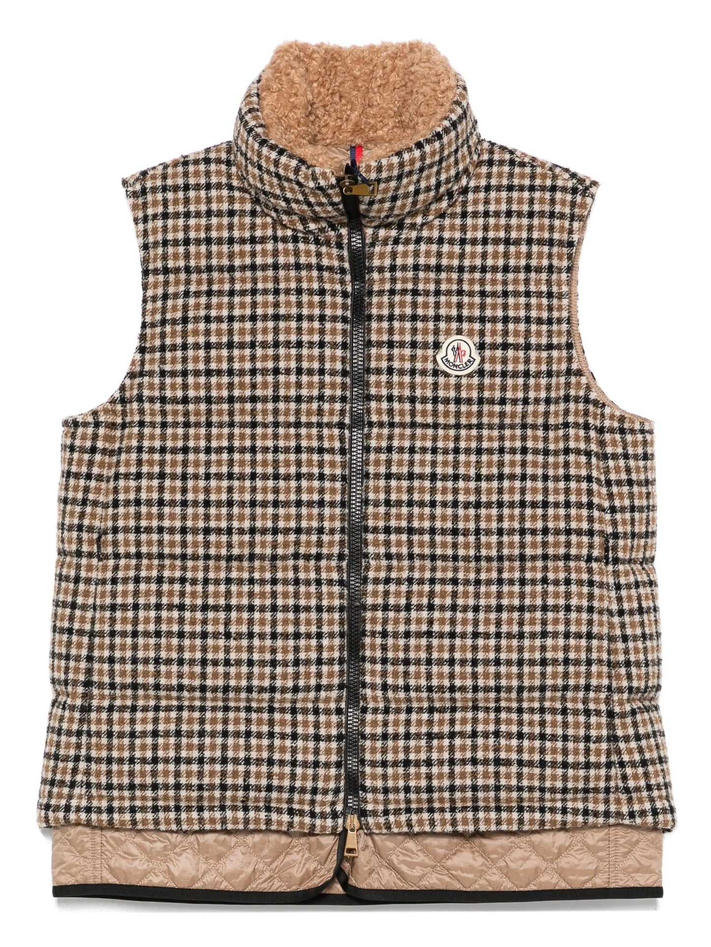 Touvet check-pattern quilted gilet