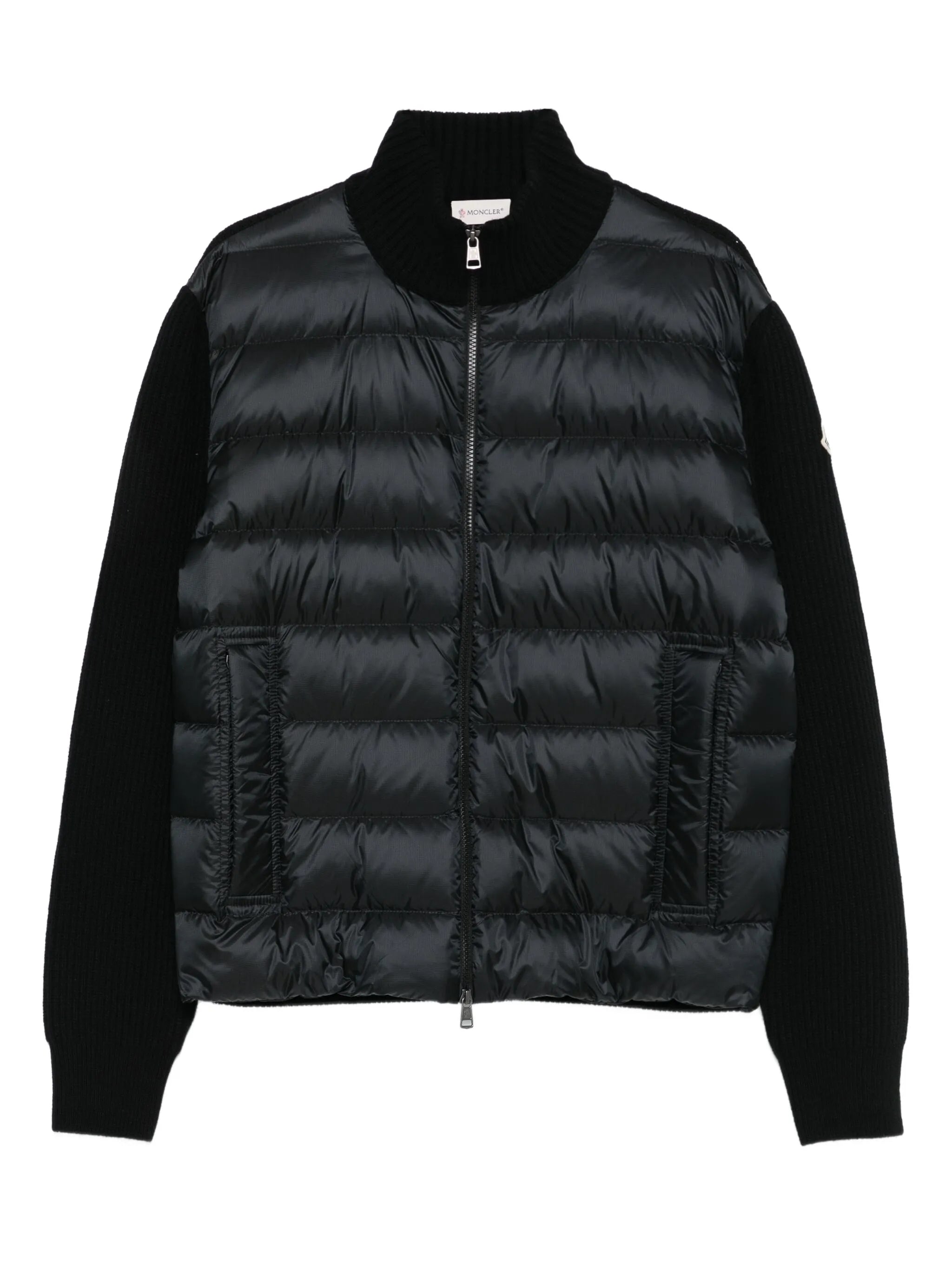 quilted long-sleeve cardigan