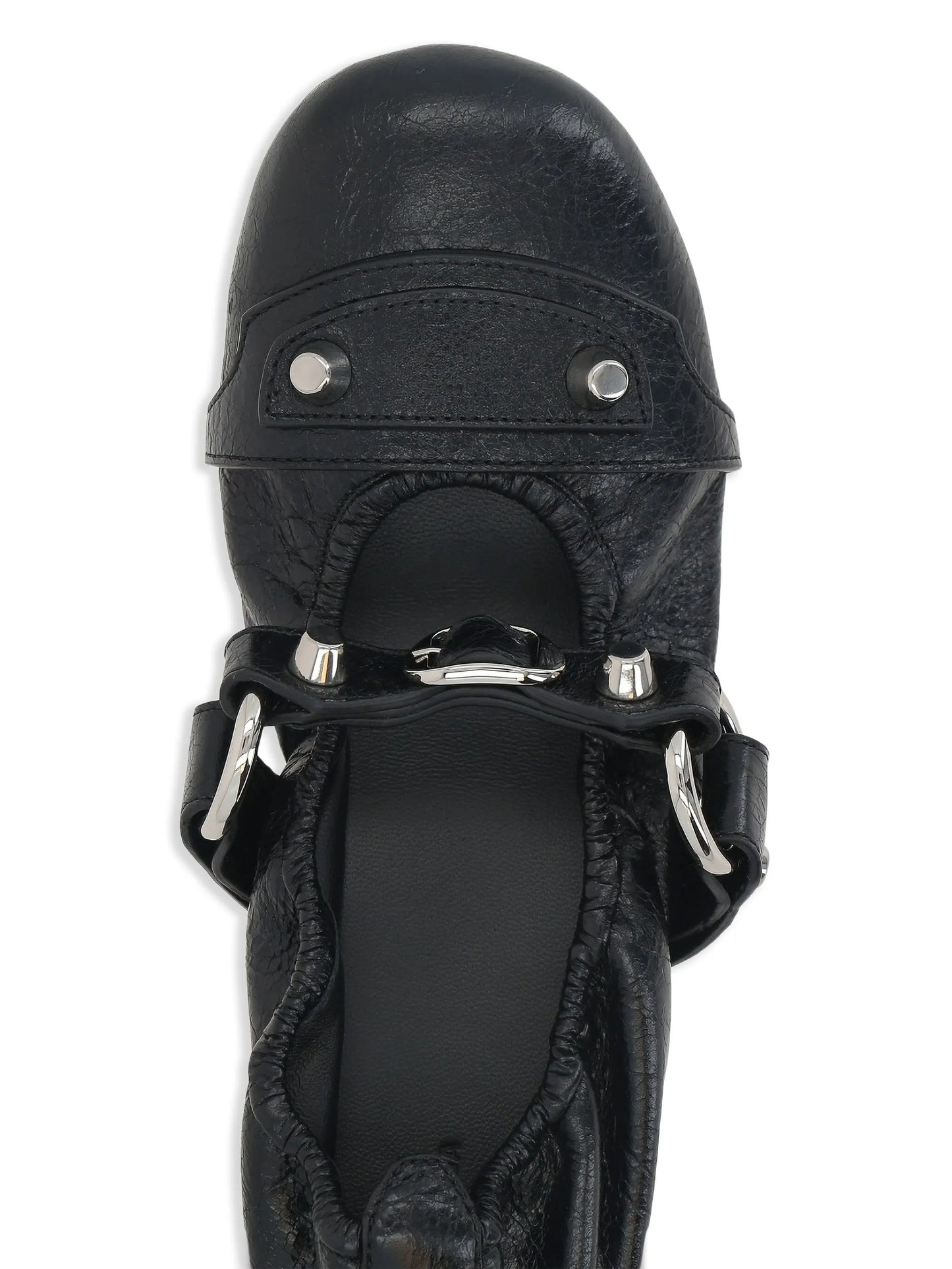 City leather ballet flats