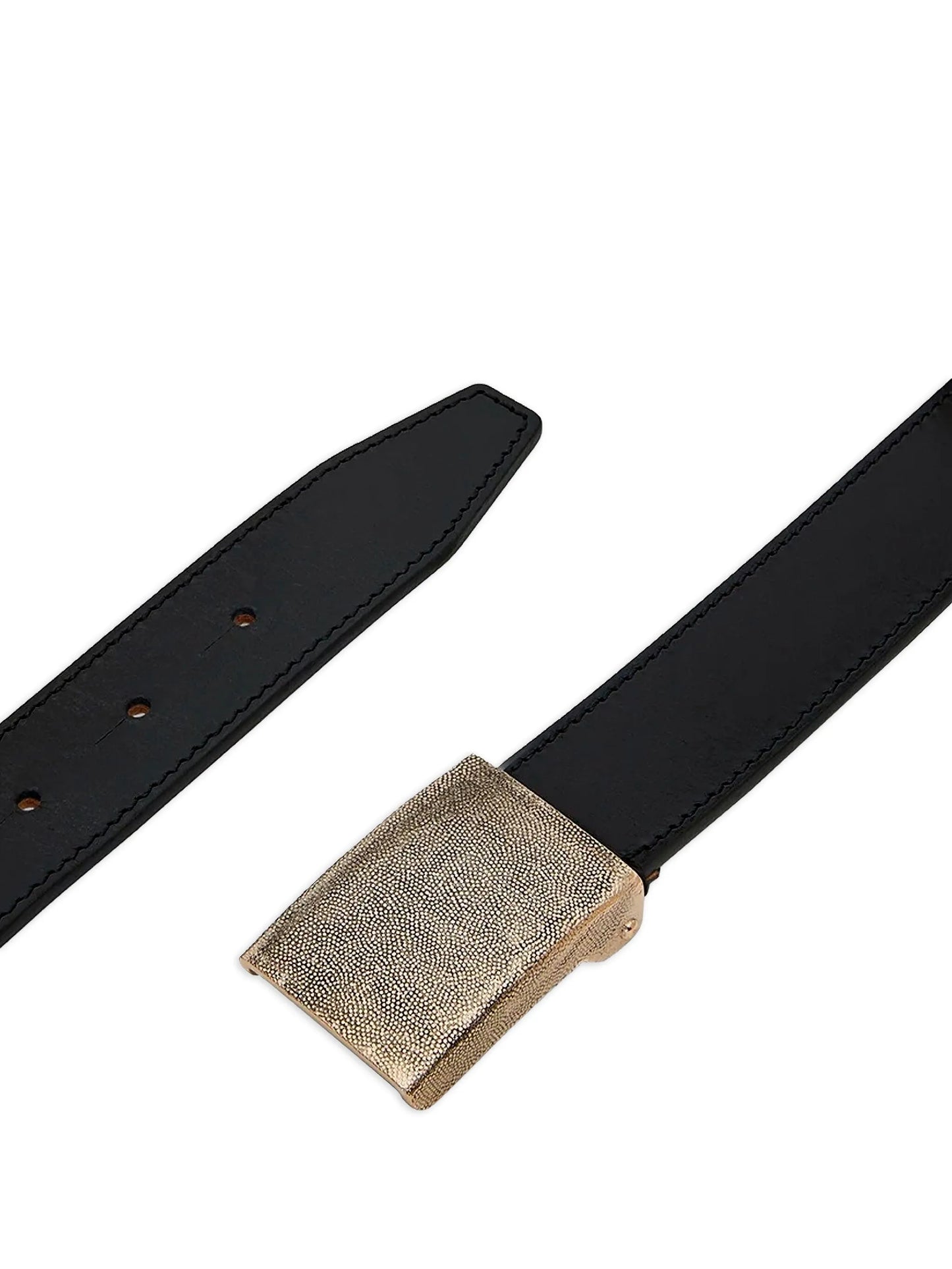 leather square-buckle belt