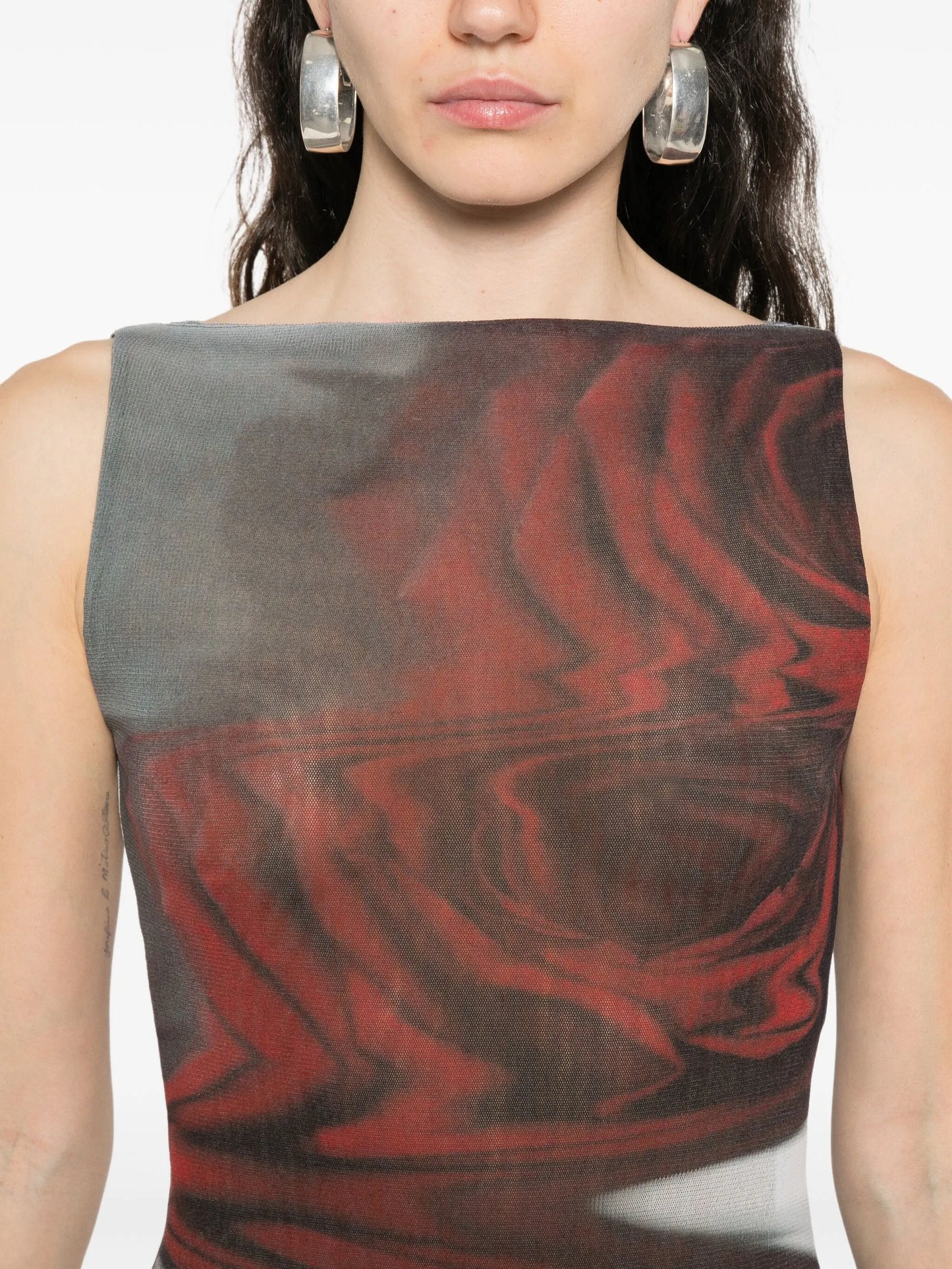 rose-print midi dress