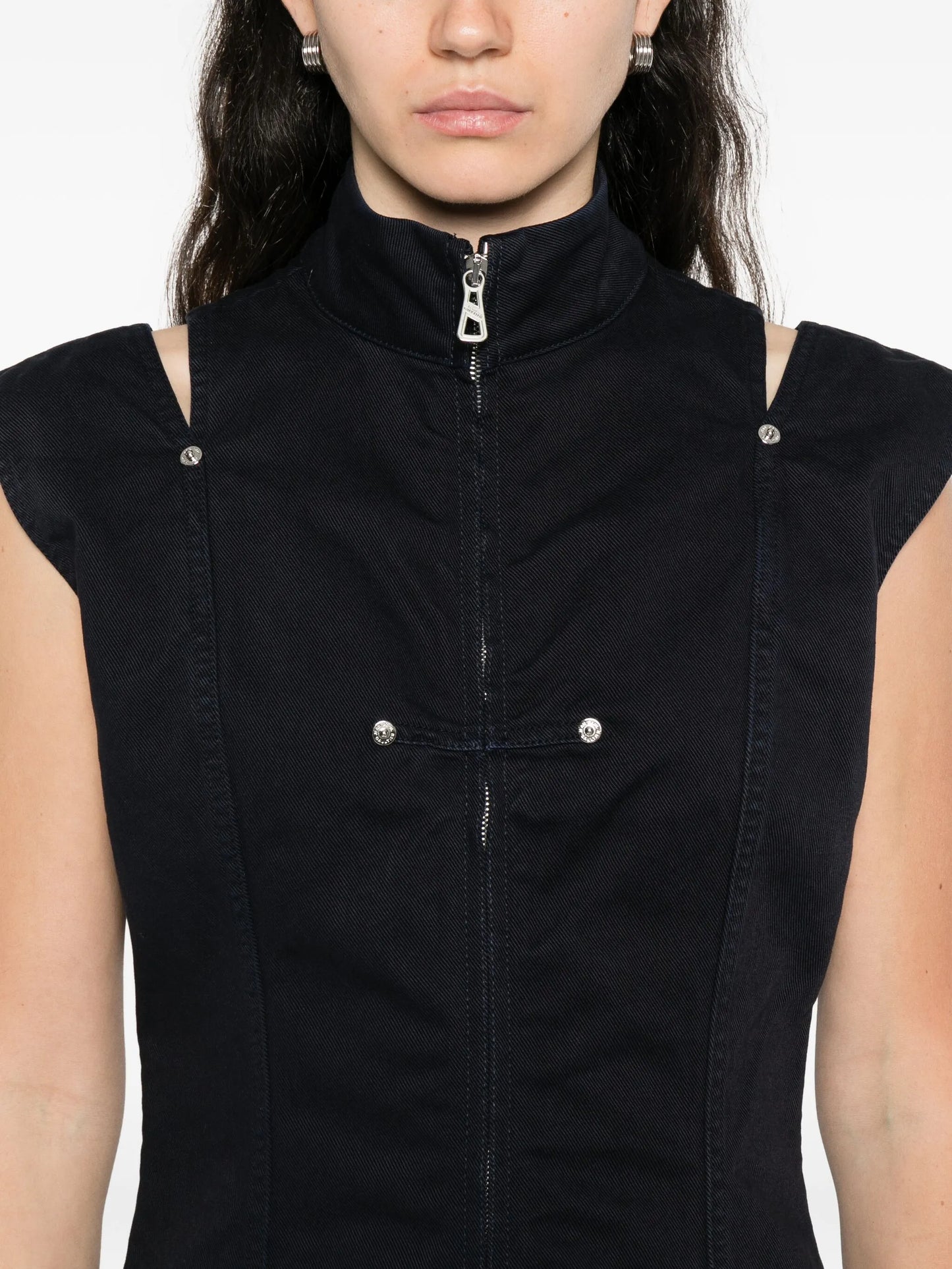 zip-front sleeveless dress