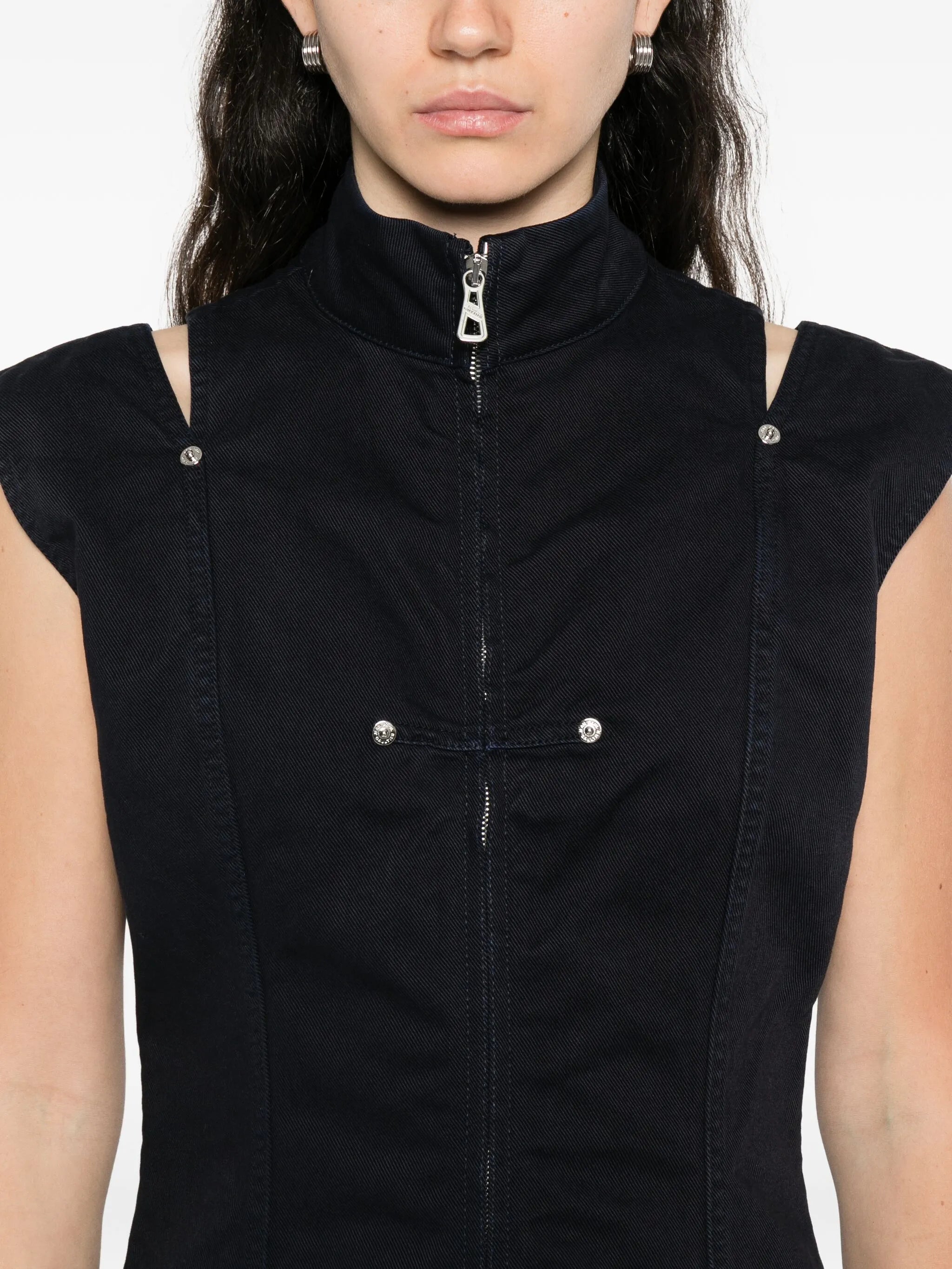 zip-front sleeveless dress