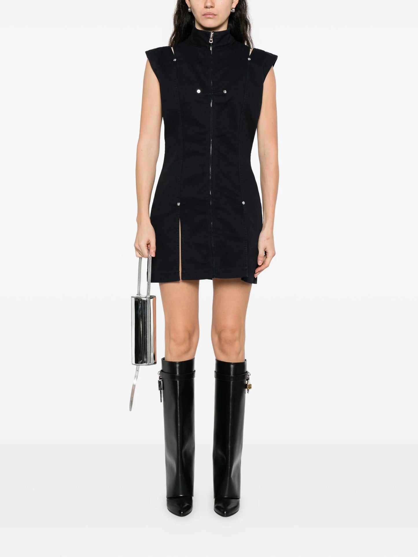 zip-front sleeveless dress