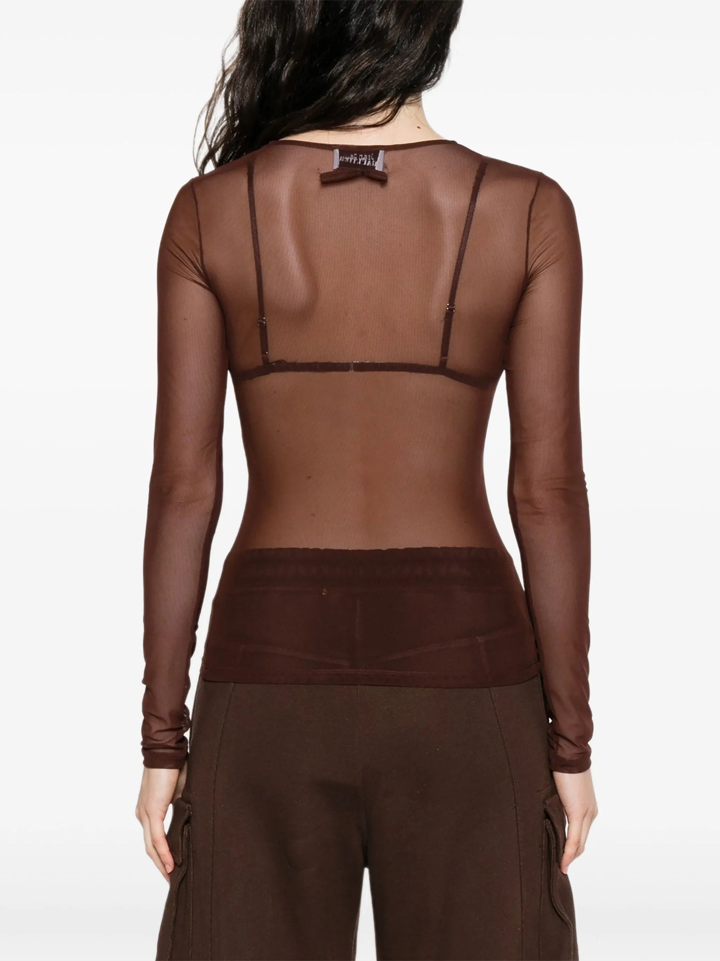 sequin-embellished mesh top