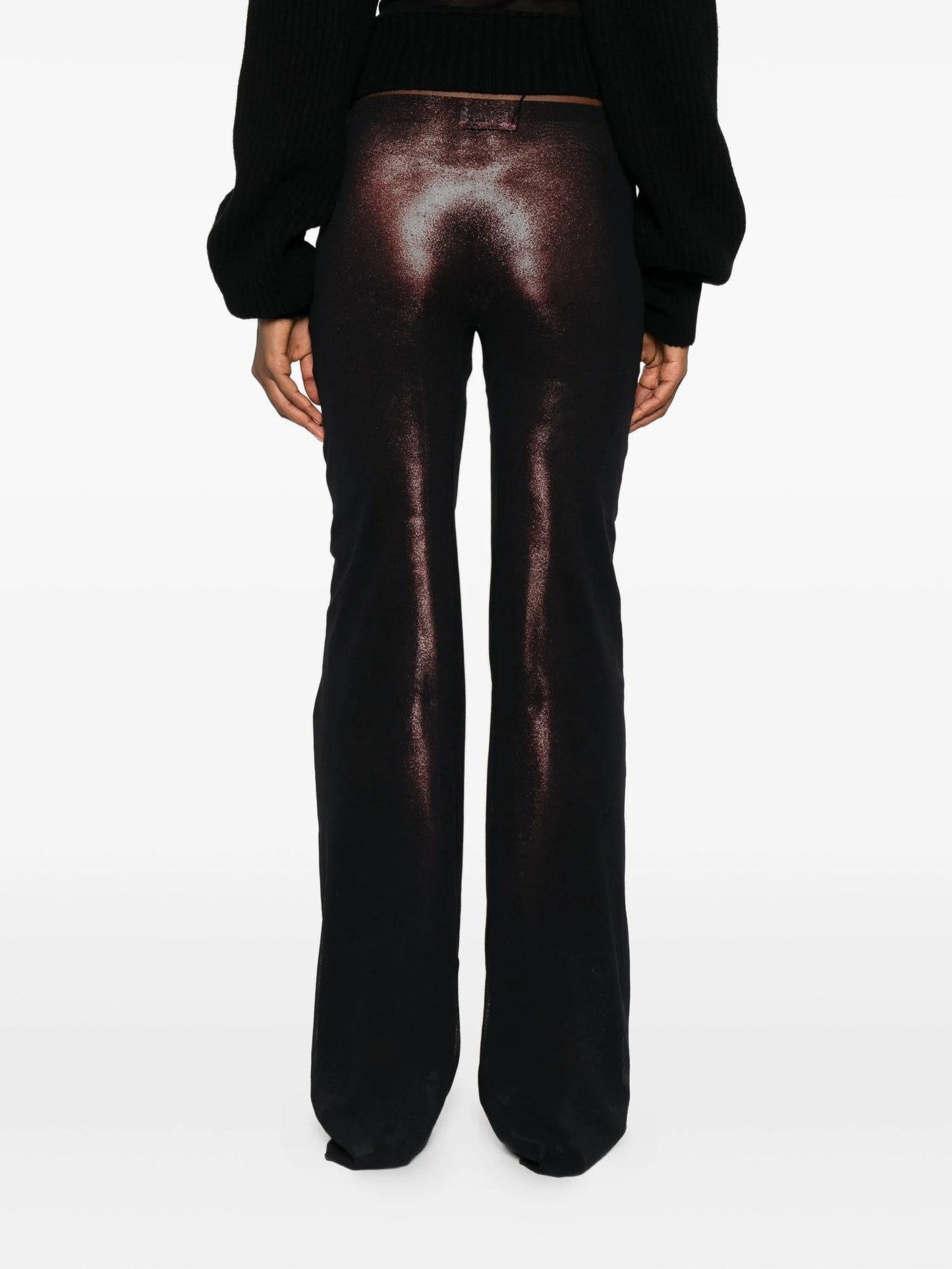 body-print mesh trousers