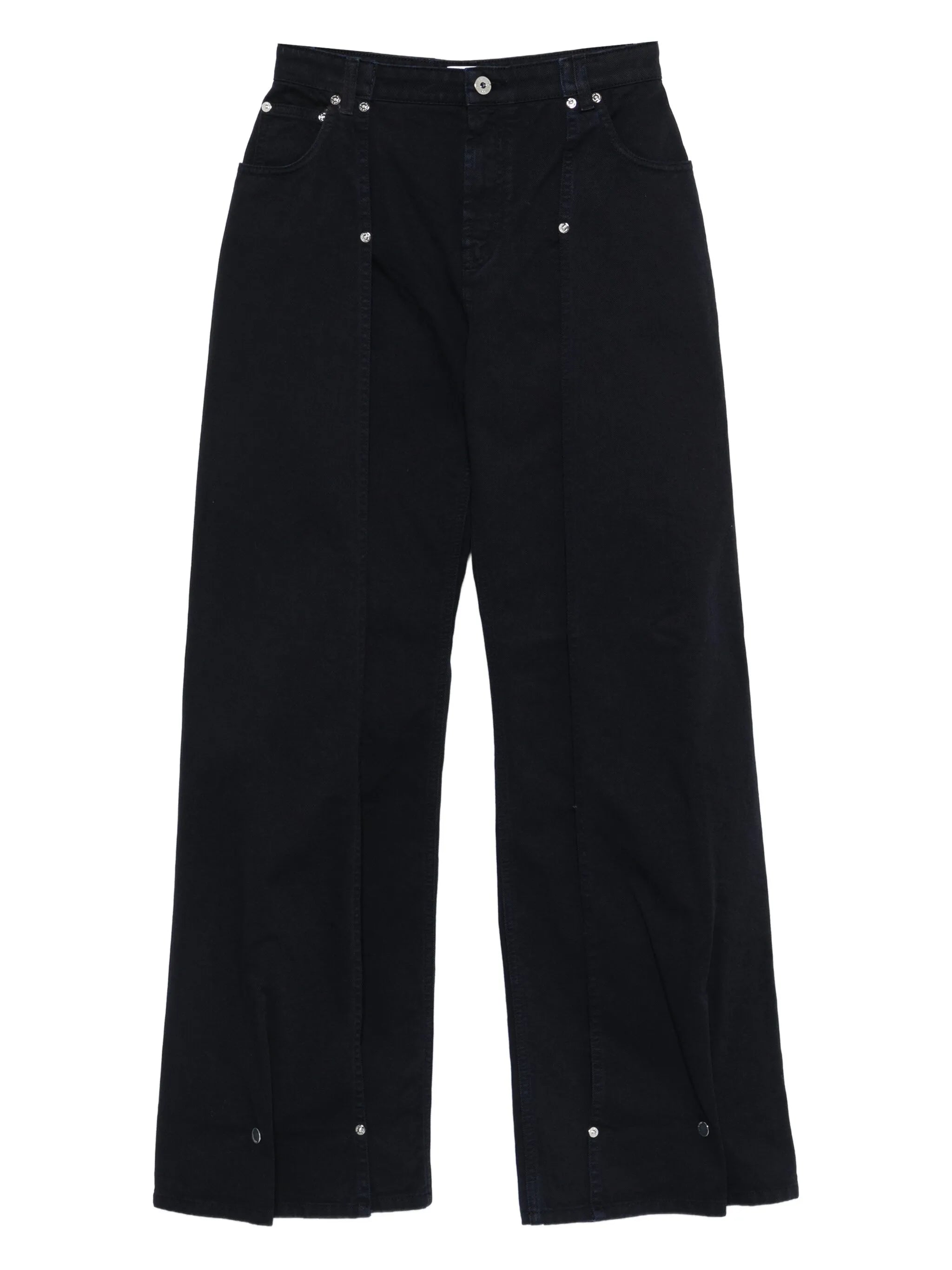panelled button-fastening jeans