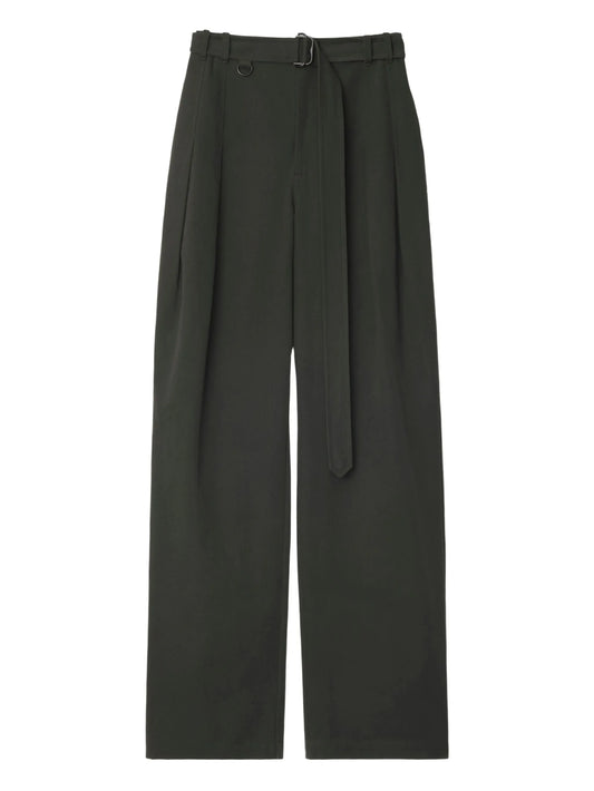 gabardine straight-leg trousers