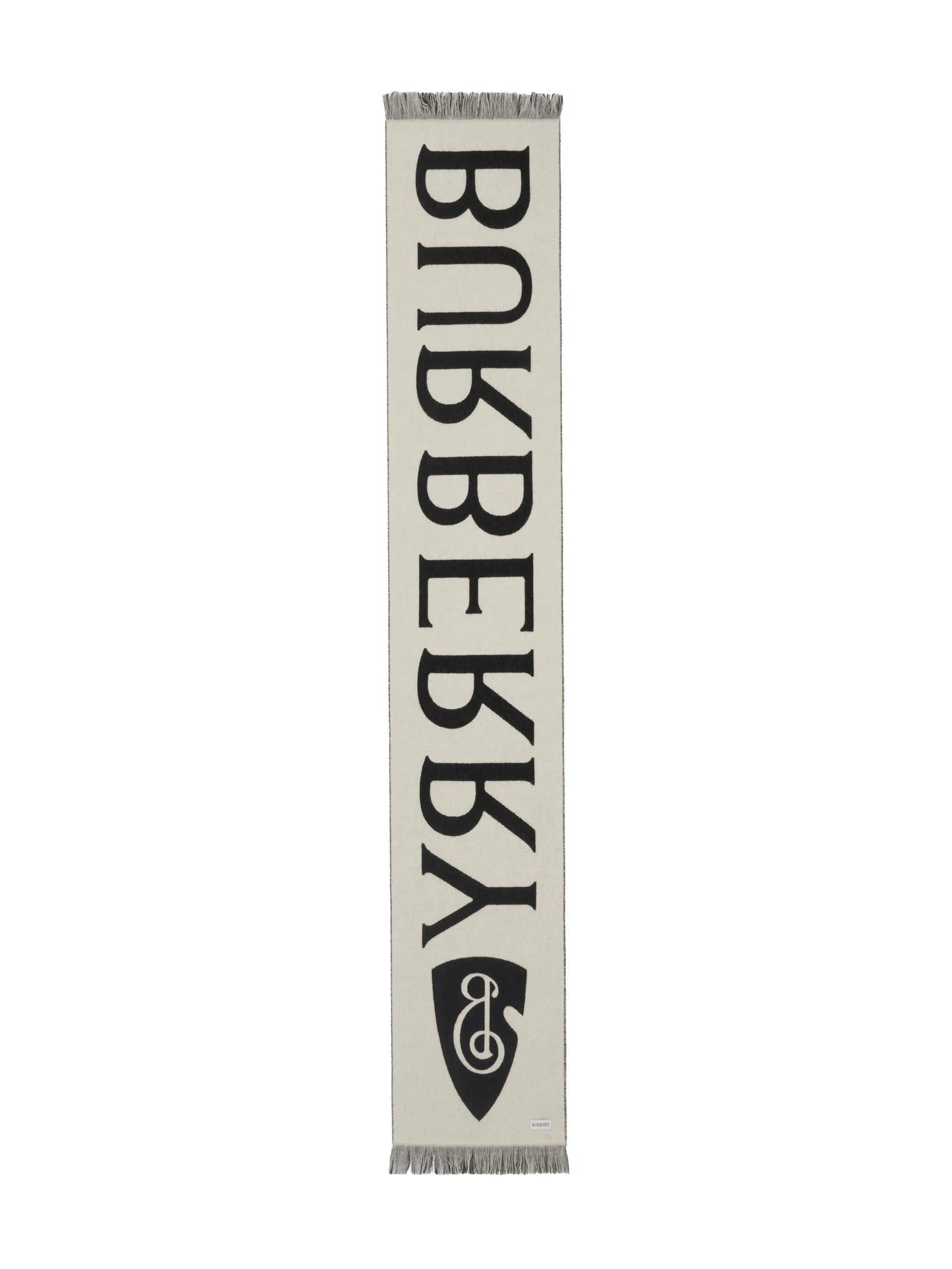logo-jacquard wool scarf