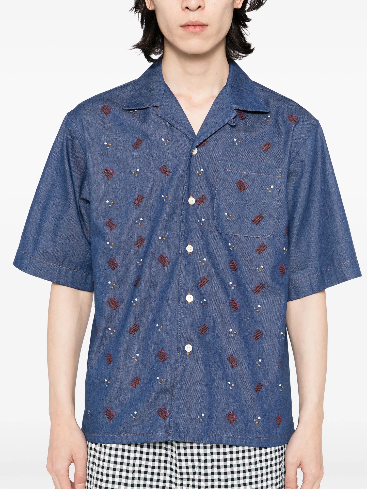 embroidered short sleeved shirt