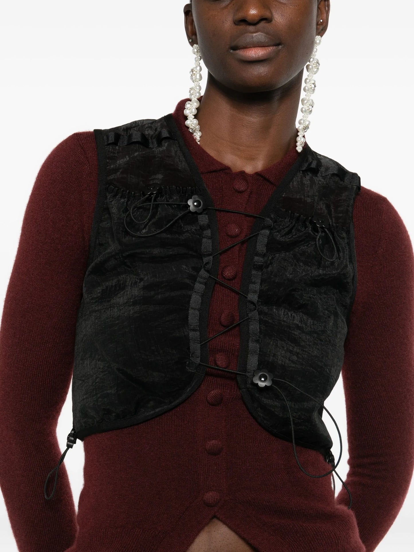 drawstring-fastening vest
