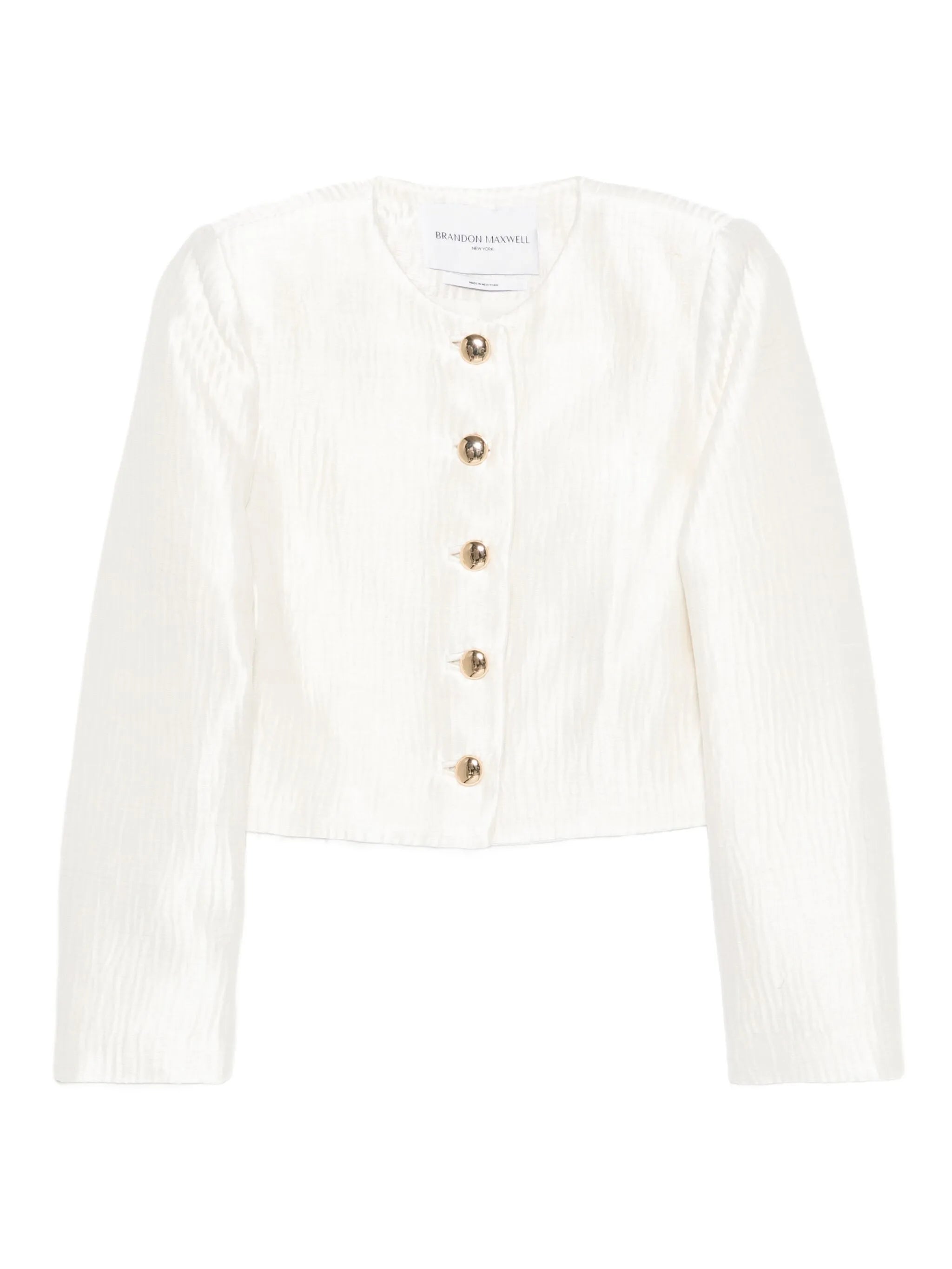 single-breasted silk jacket