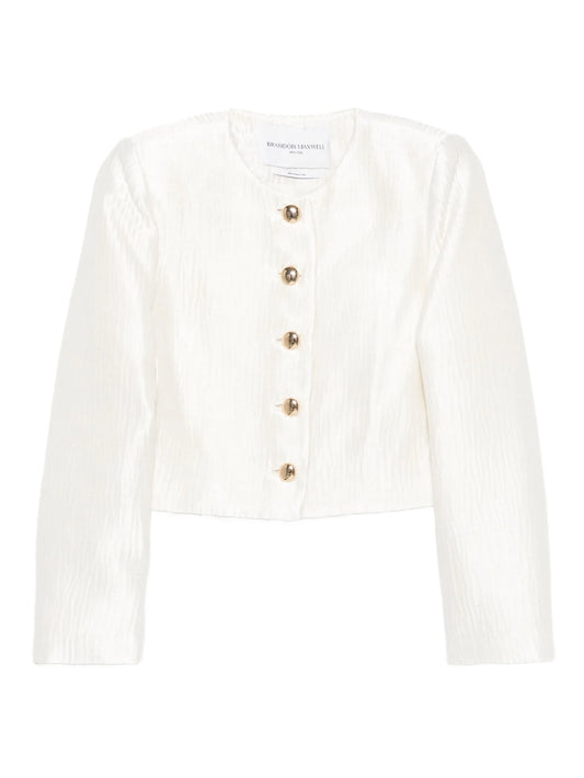 single-breasted silk jacket