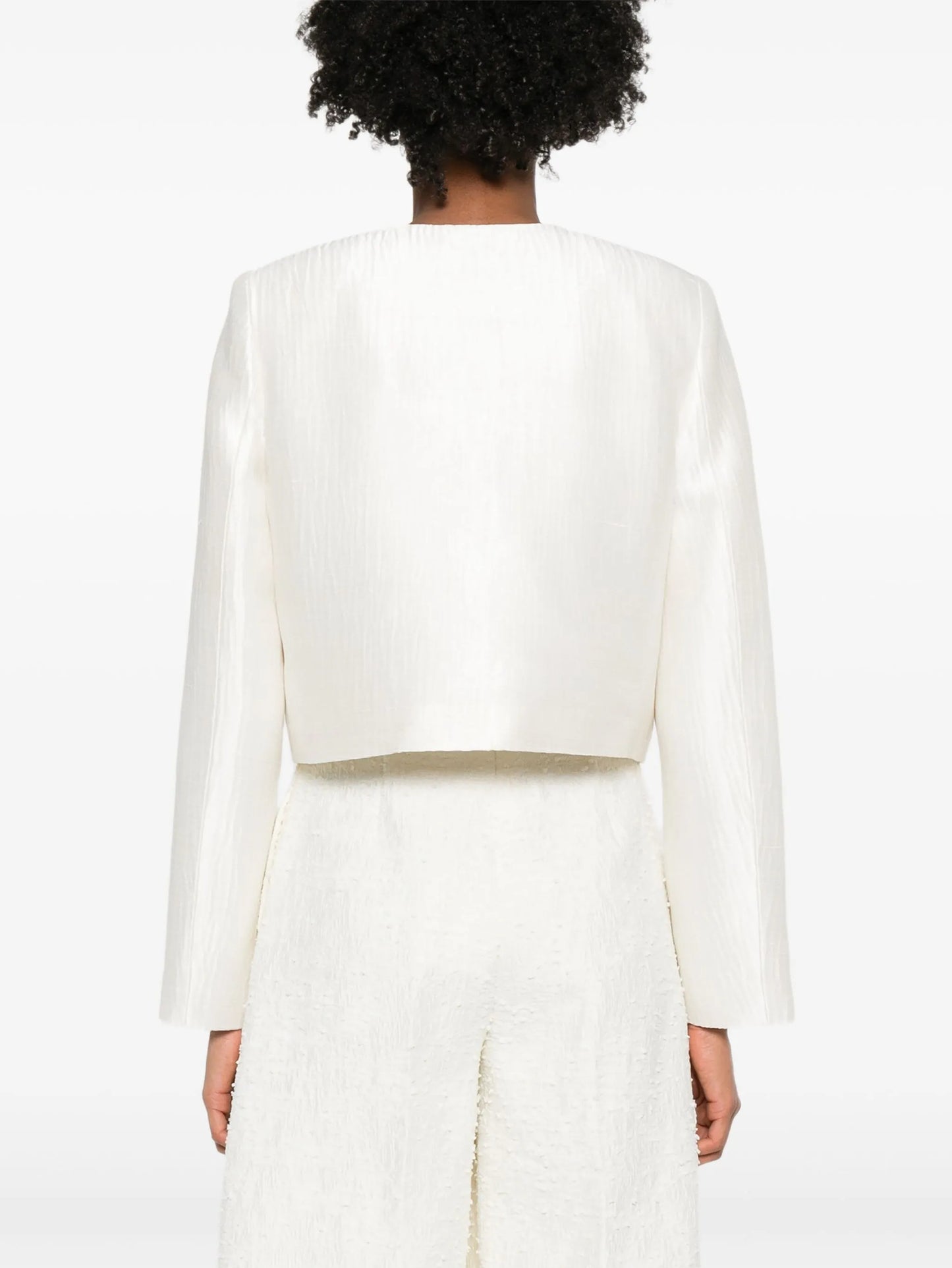 single-breasted silk jacket