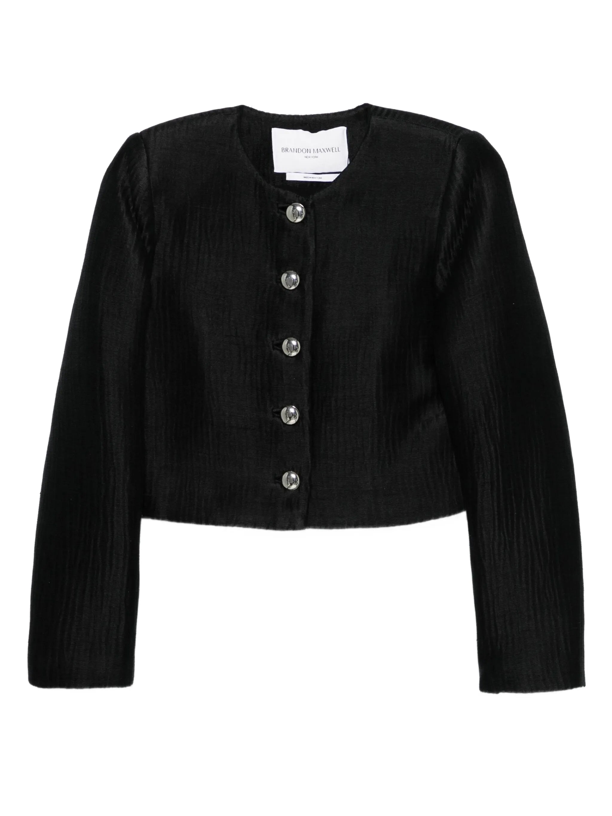 single-breasted button-front jacket