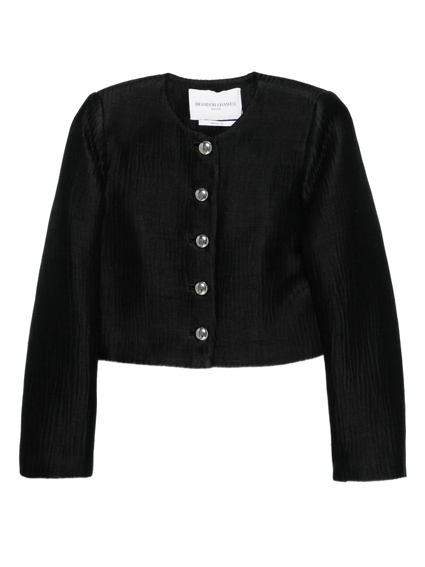 single-breasted button-front jacket